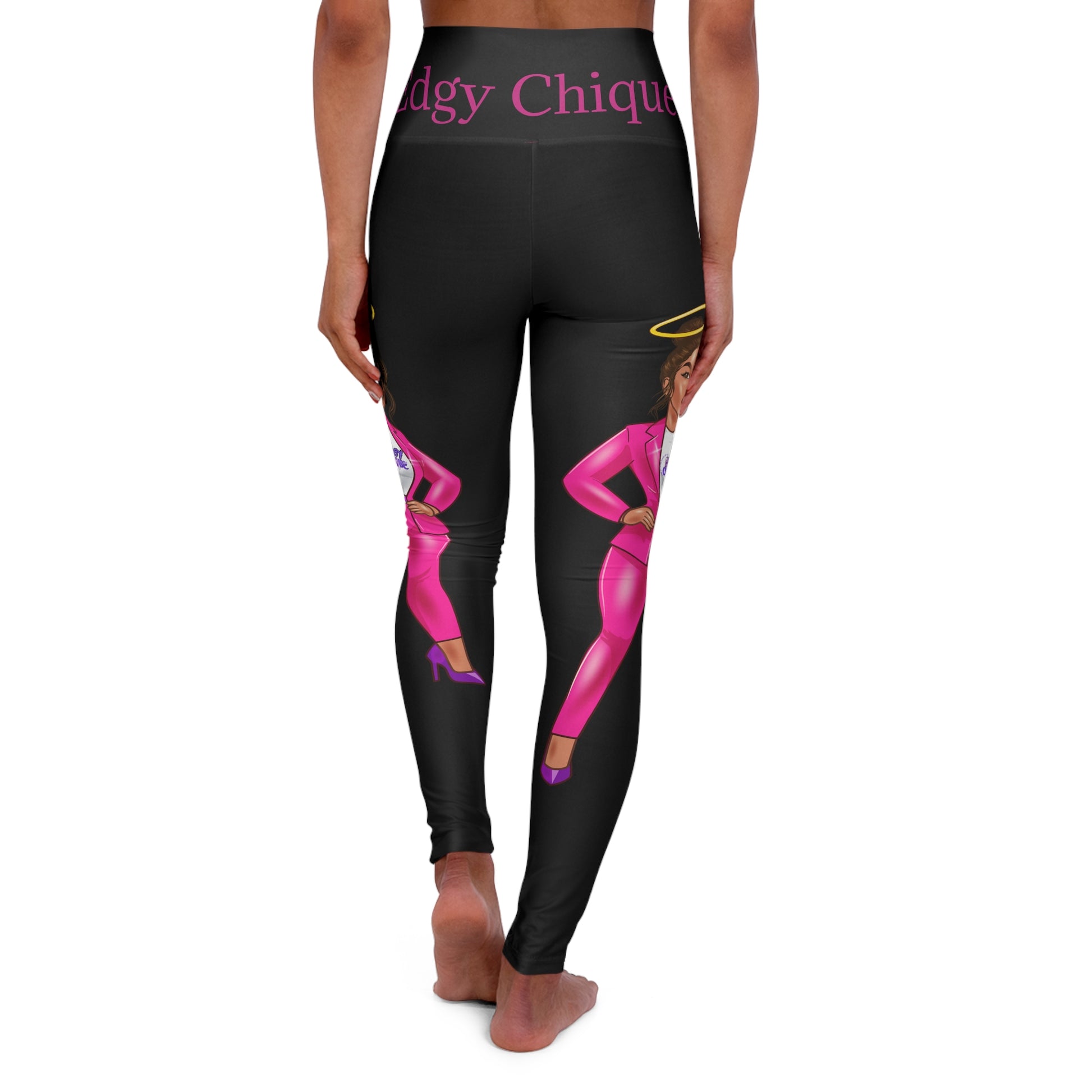 Edgy Chic High Waisted Yoga Leggings for Fitness Enthusiasts | Trendy Workout Wear