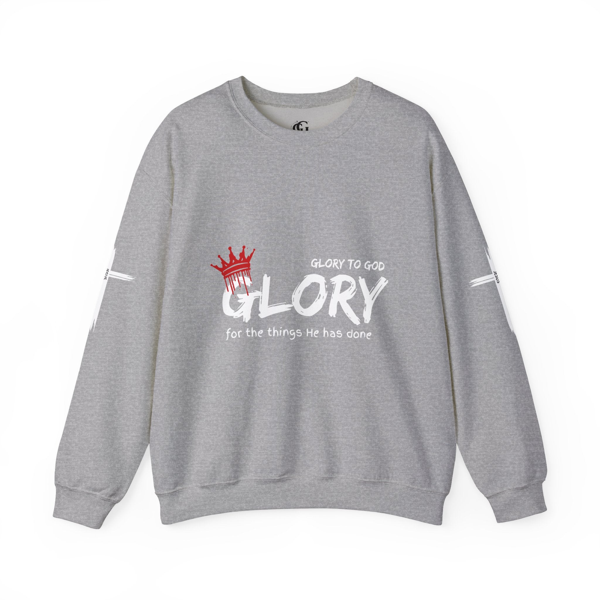 Collection of Glory to God for the Things He Has Done - Unisex Crewneck Sweatshirt in a gallery layout