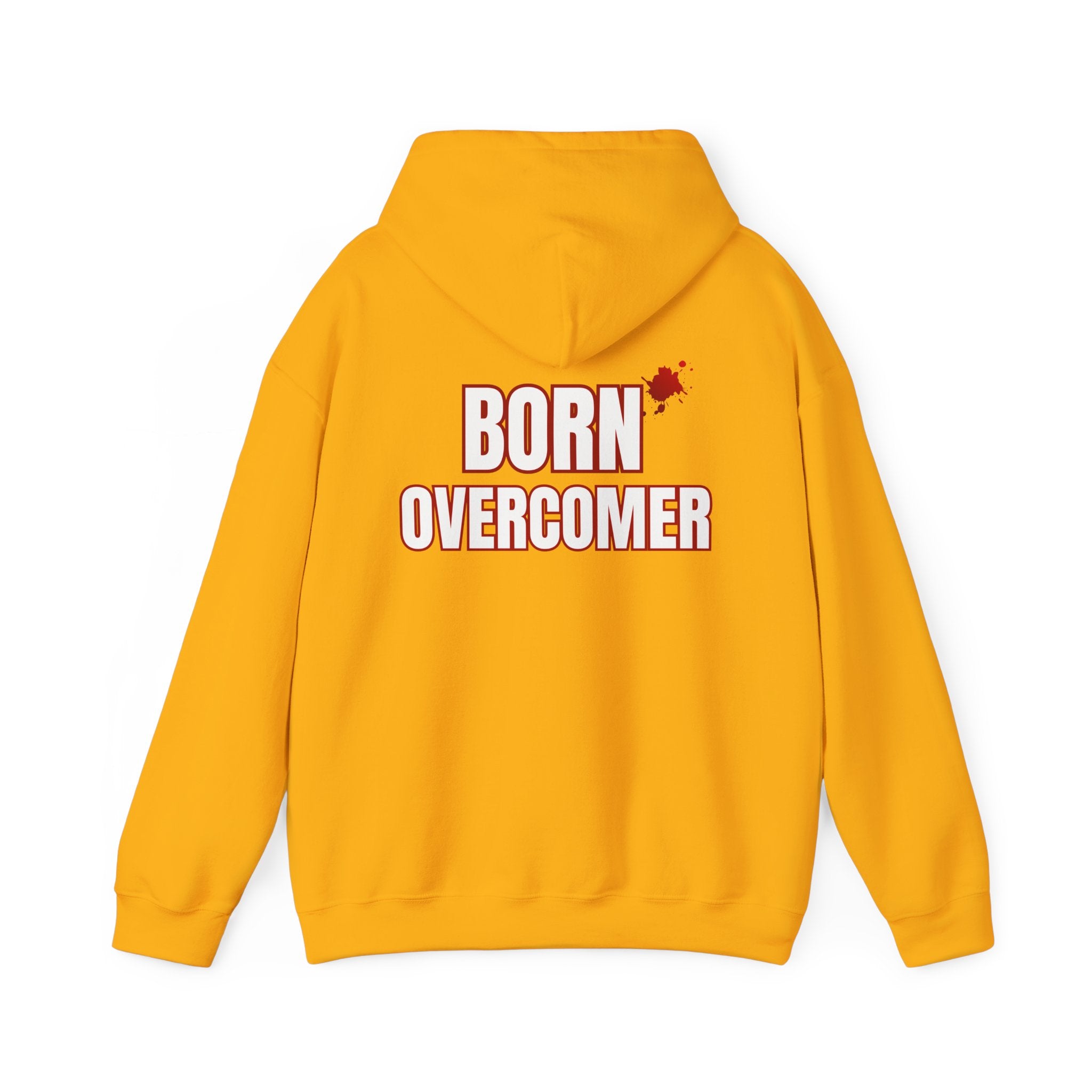 Collection of Born Overcomer - Unisex Heavy Blend Hoodie - Inspirational Sweatshirt for Everyday Comfort in a gallery layout