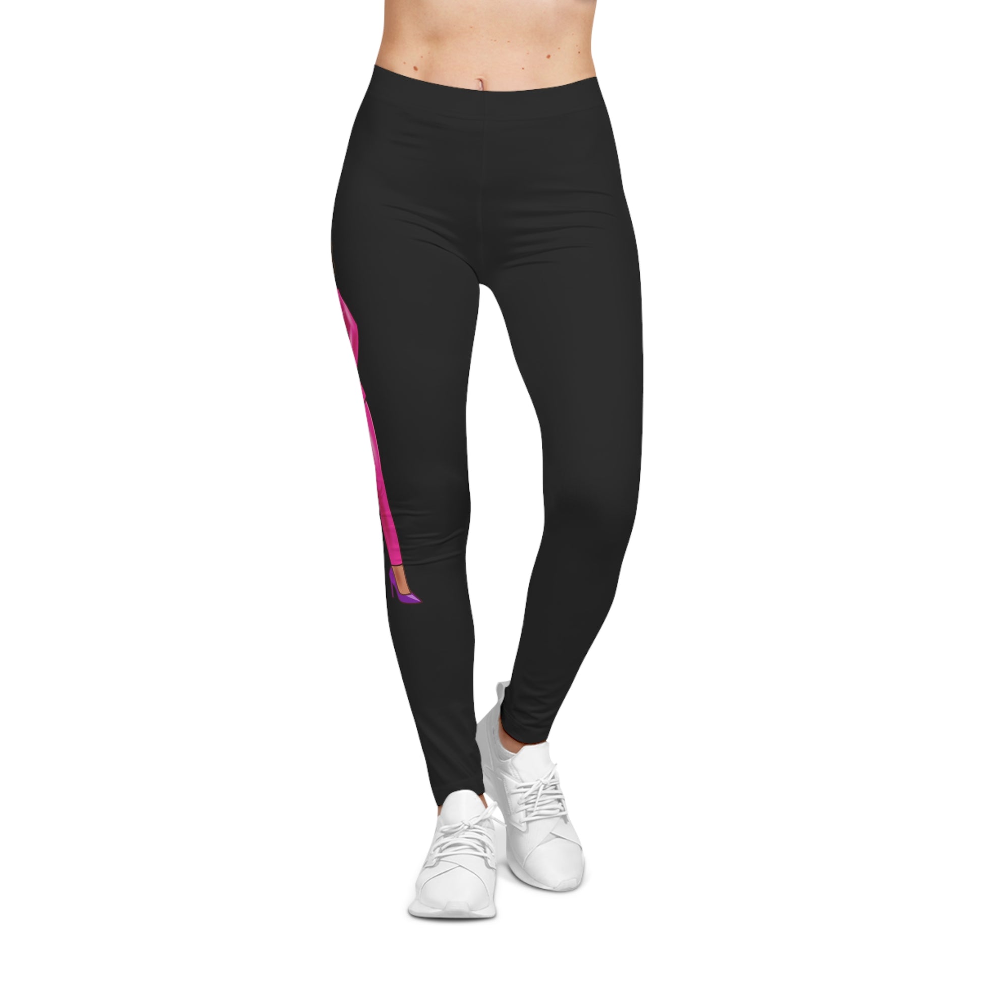 Edgy Chique Empowerment Graphic Leggings for Women - Casual, Stylish Activewear with Inspirational Design