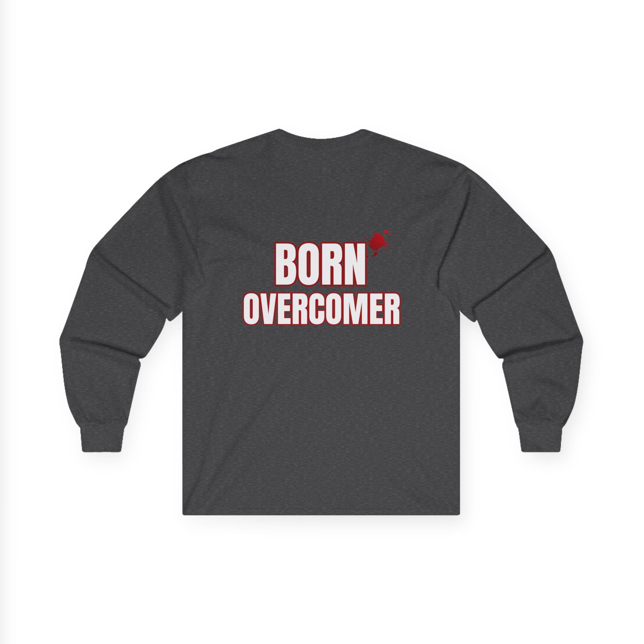 Collection of Born Overcomer Unisex Long Sleeve Tee - Inspirational Motivational Shirt in a gallery layout