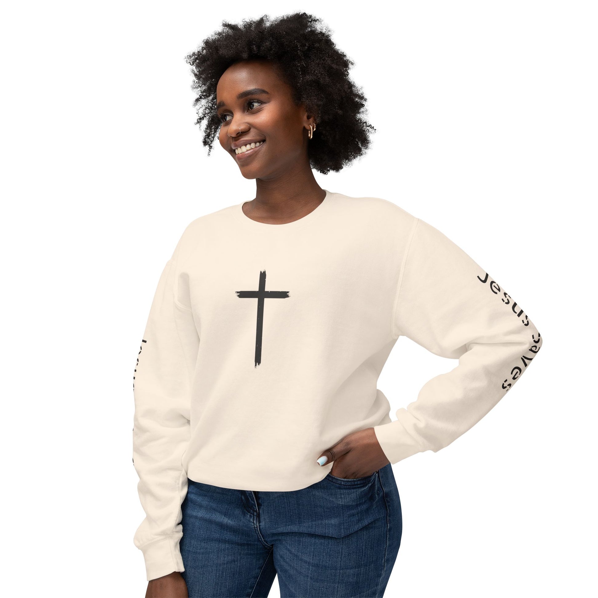 Inspirational Unisex Crewneck Sweatshirt - Glory Gear 'Jesus Saves' Design