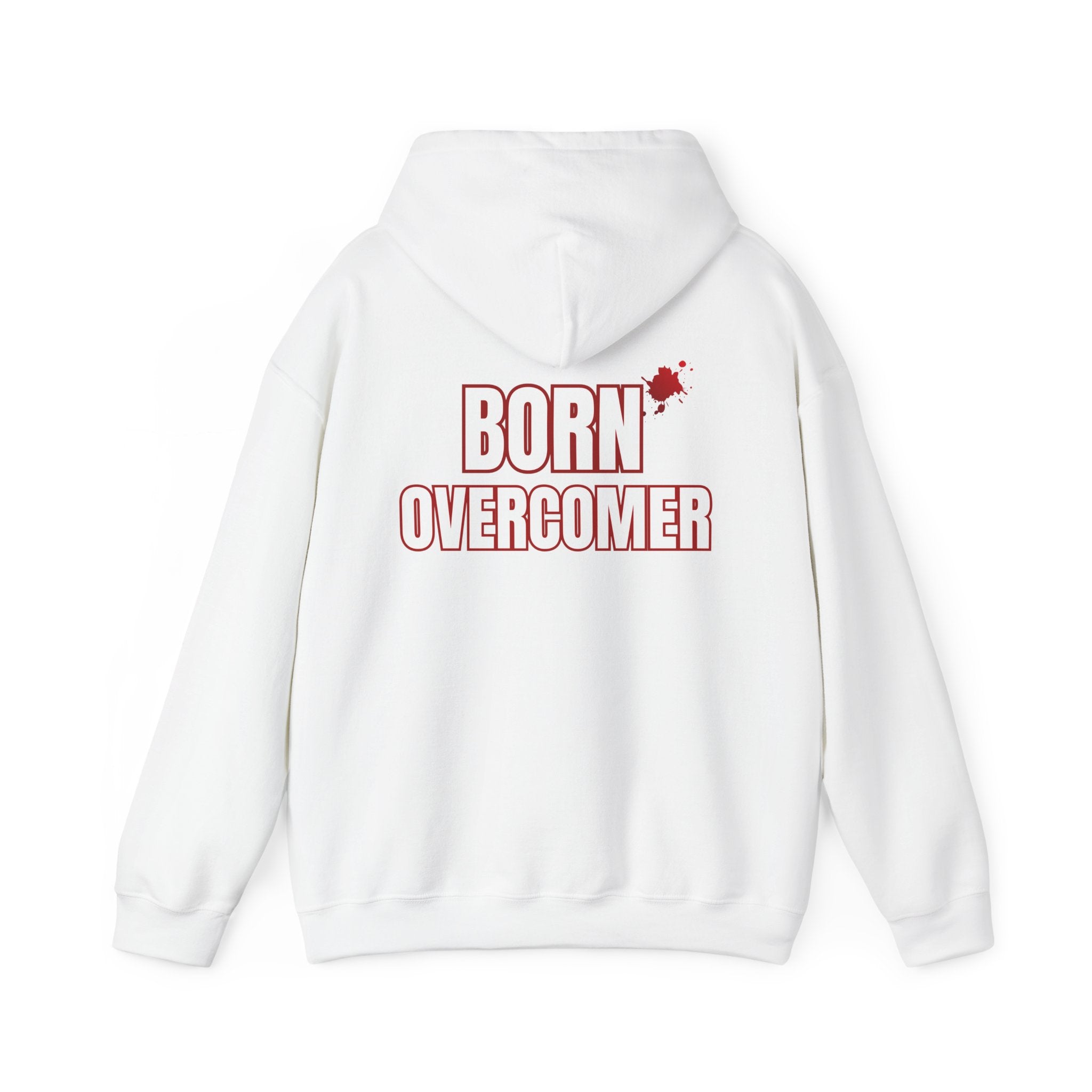 Collection of Born Overcomer - Unisex Heavy Blend Hoodie - Inspirational Sweatshirt for Everyday Comfort in a gallery layout