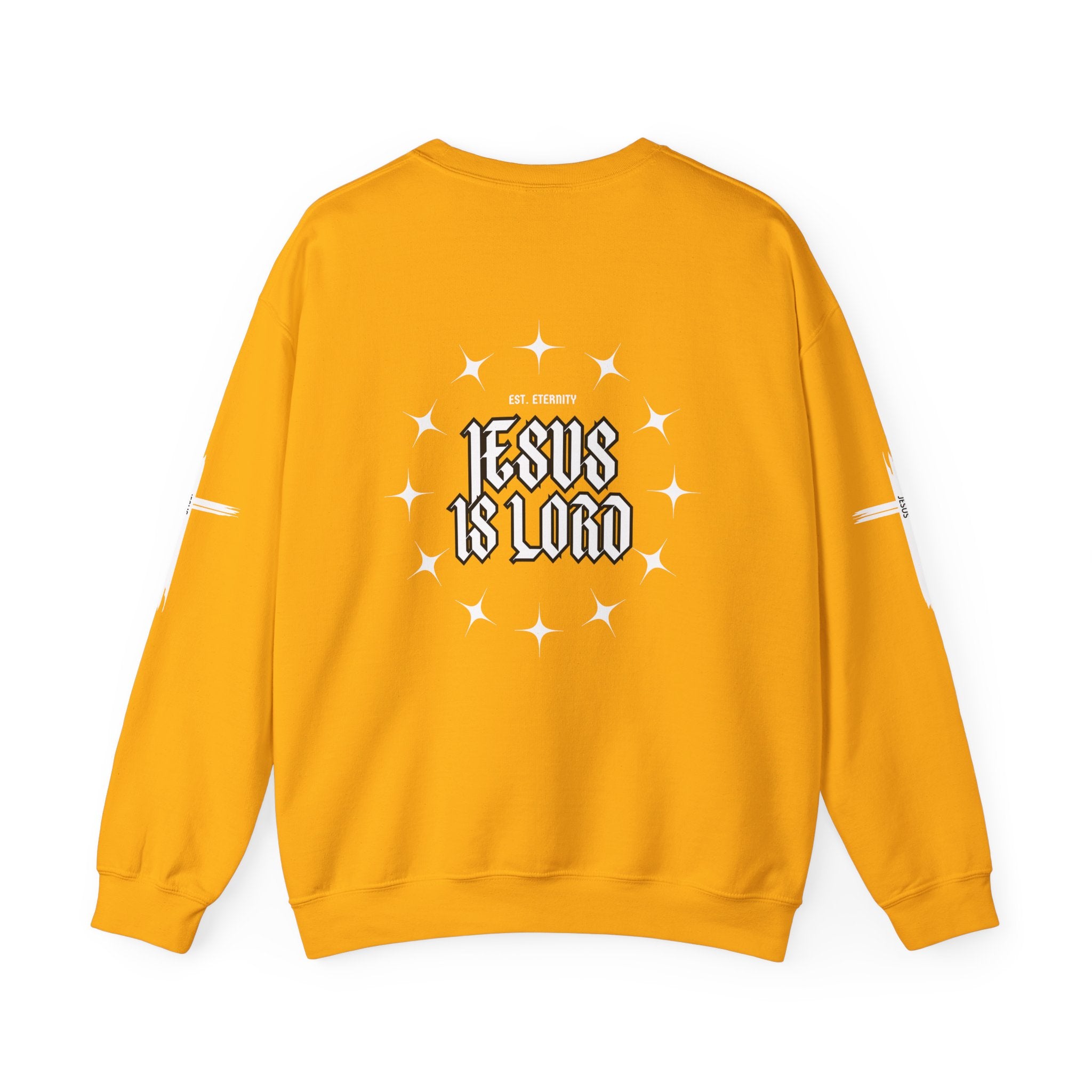 Collection of Faith-Inspired Unisex Heavy Blend Crewneck Sweatshirt - 'Jesus Is Lord' Design in a gallery layout