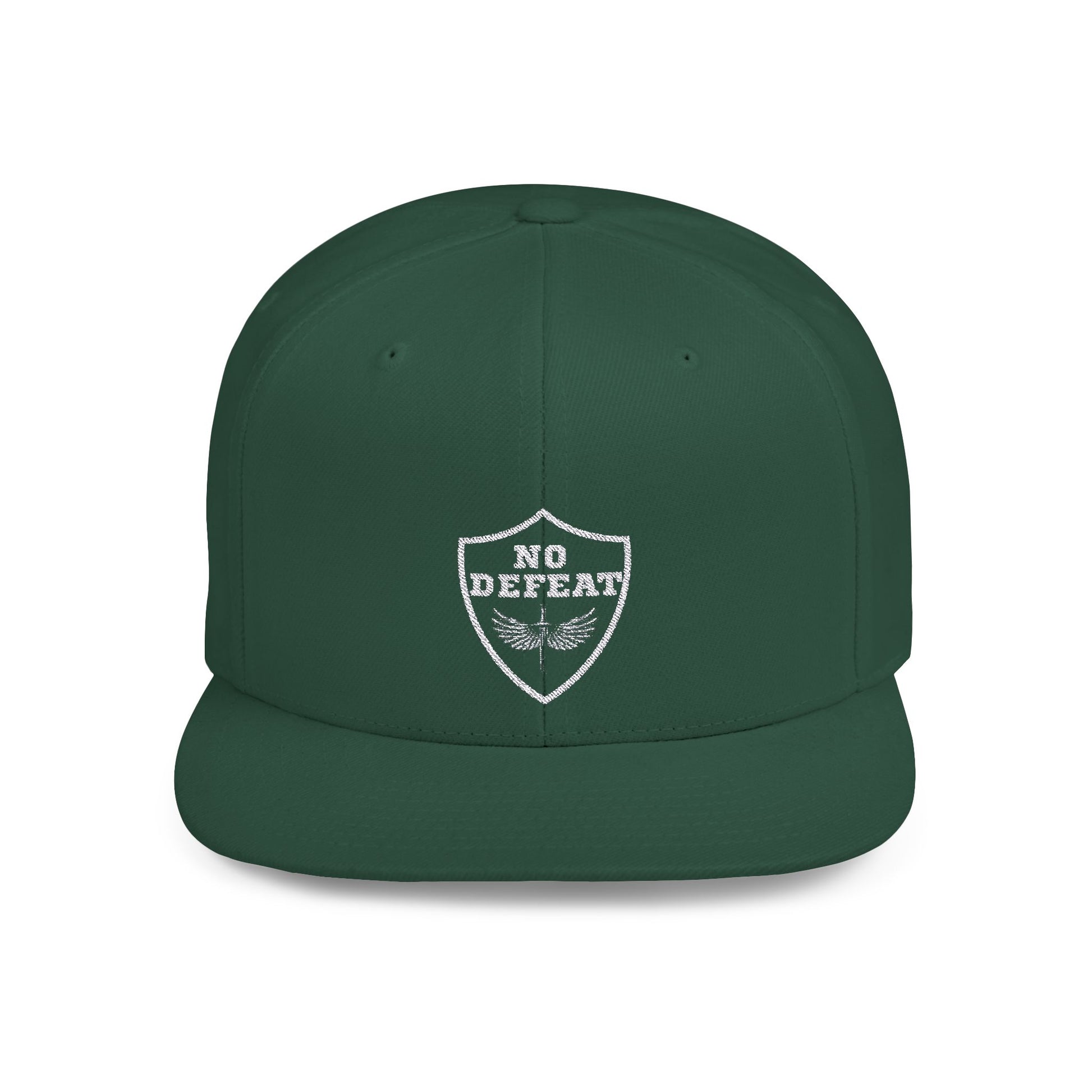 No Defeat Flat Bill Snapback Hat - Perfect for Casual Outings and Celebrations