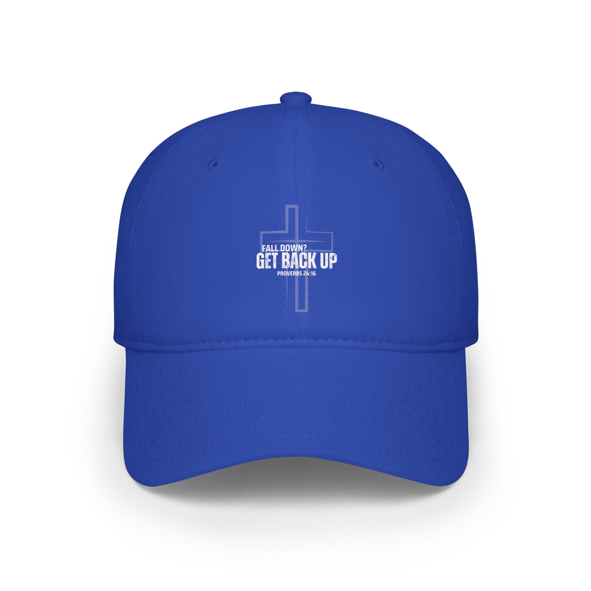 Inspirational Low Profile Baseball Cap - "Get Back Up" Faith-Based Hat