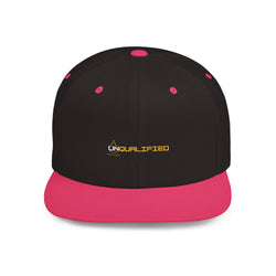 Collection of unQUALIFIED Embroidered Flat Bill Snapback Hat - Stylish & Trendy Headwear in a gallery layout