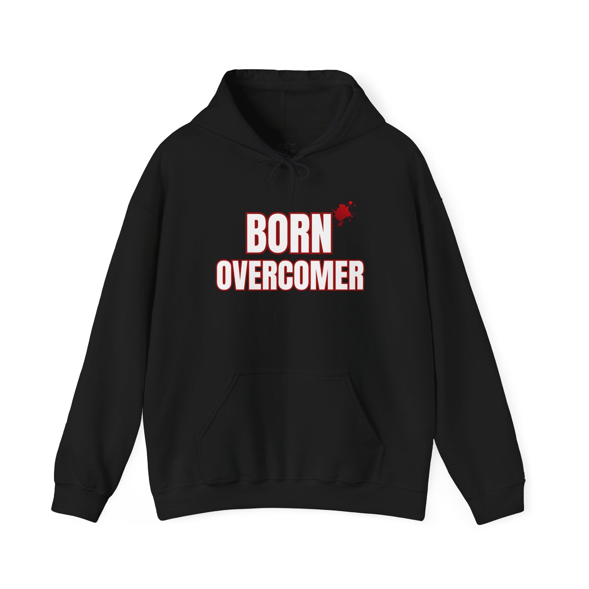 Collection of Born Overcomer - Unisex Heavy Blend Hoodie - Inspirational Sweatshirt for Everyday Comfort in a gallery layout