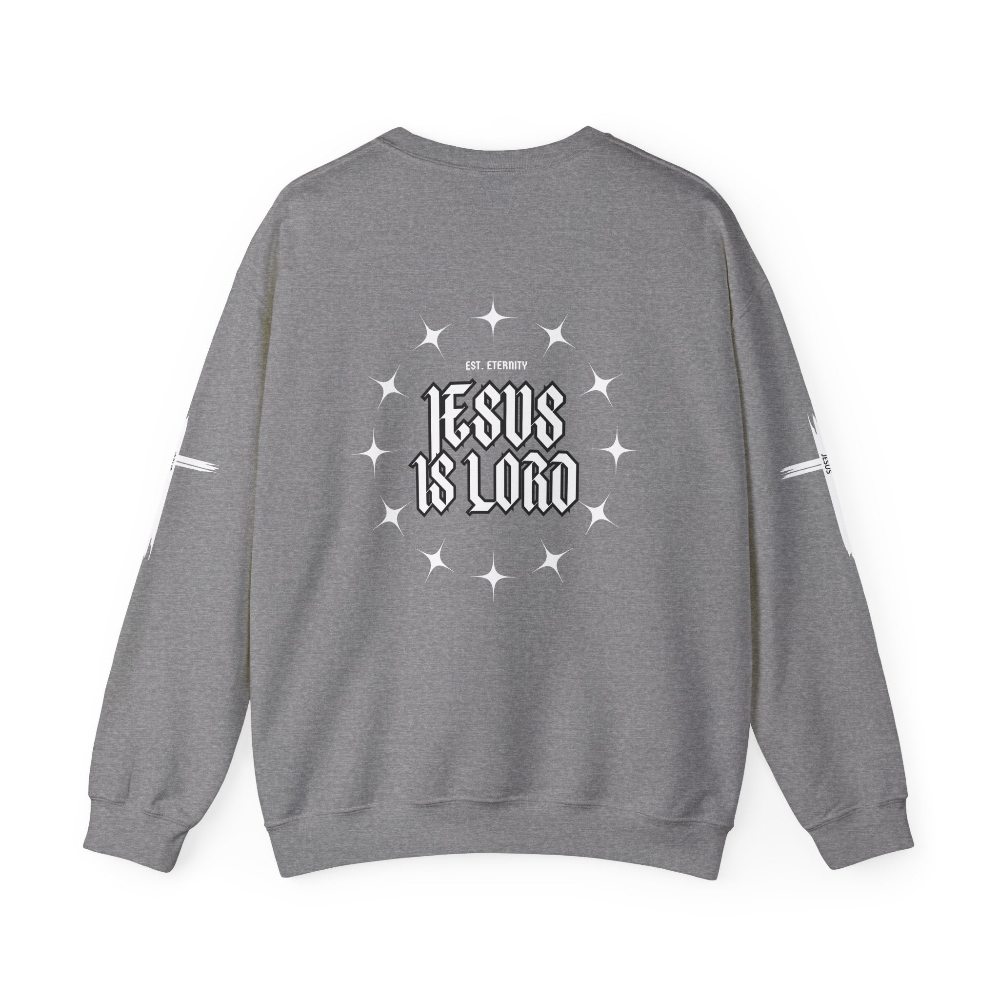 Collection of Faith-Inspired Unisex Heavy Blend Crewneck Sweatshirt - 'Jesus Is Lord' Design in a gallery layout