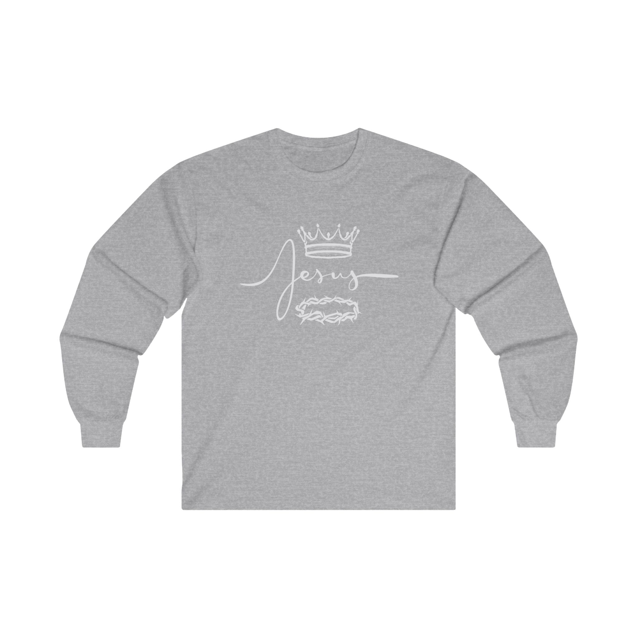 Collection of Crown & Thorn Jesus Unisex Long Sleeve Tee - Faith Inspired Apparel in a gallery layout