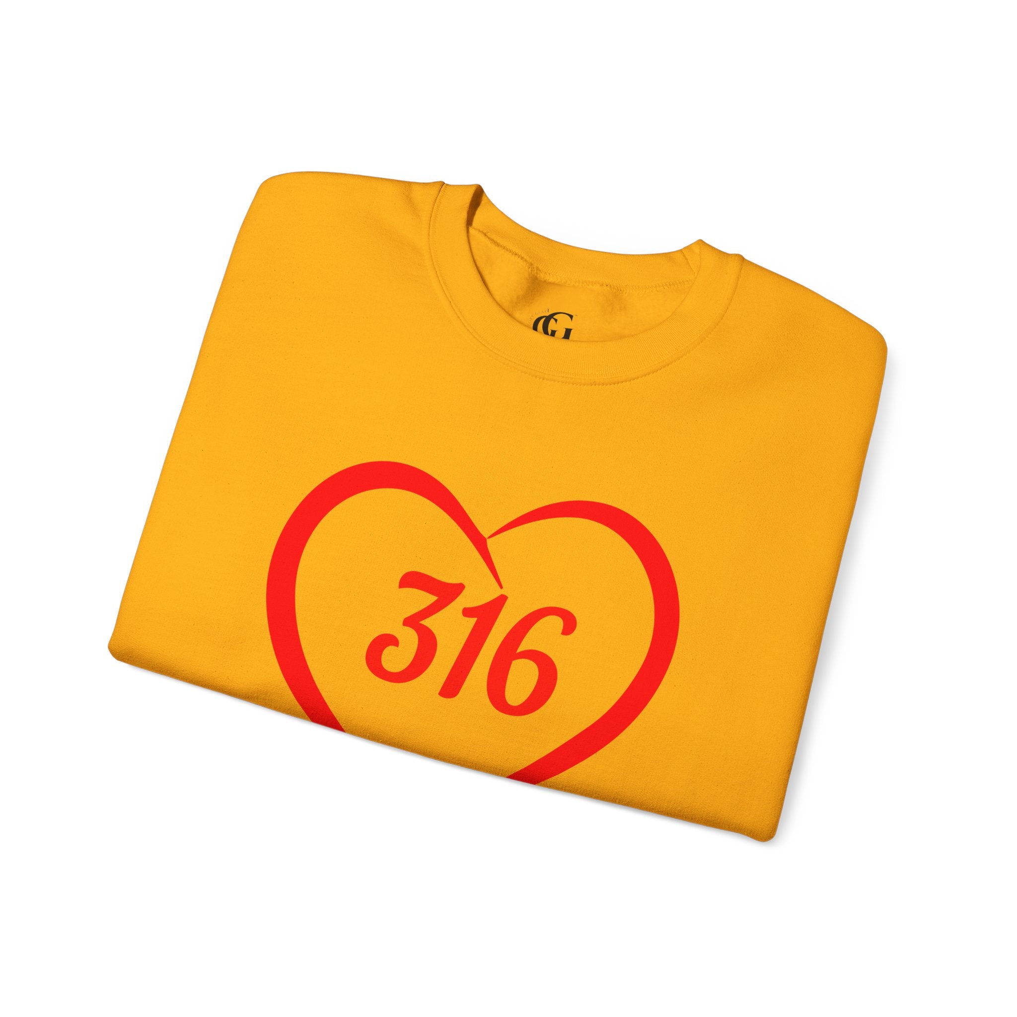 Collection of 316 Heart Graphic Unisex Crewneck Sweatshirt - Cozy Casual Love in a gallery layout