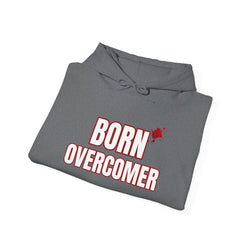 Collection of Born Overcomer - Unisex Heavy Blend Hoodie - Inspirational Sweatshirt for Everyday Comfort in a gallery layout