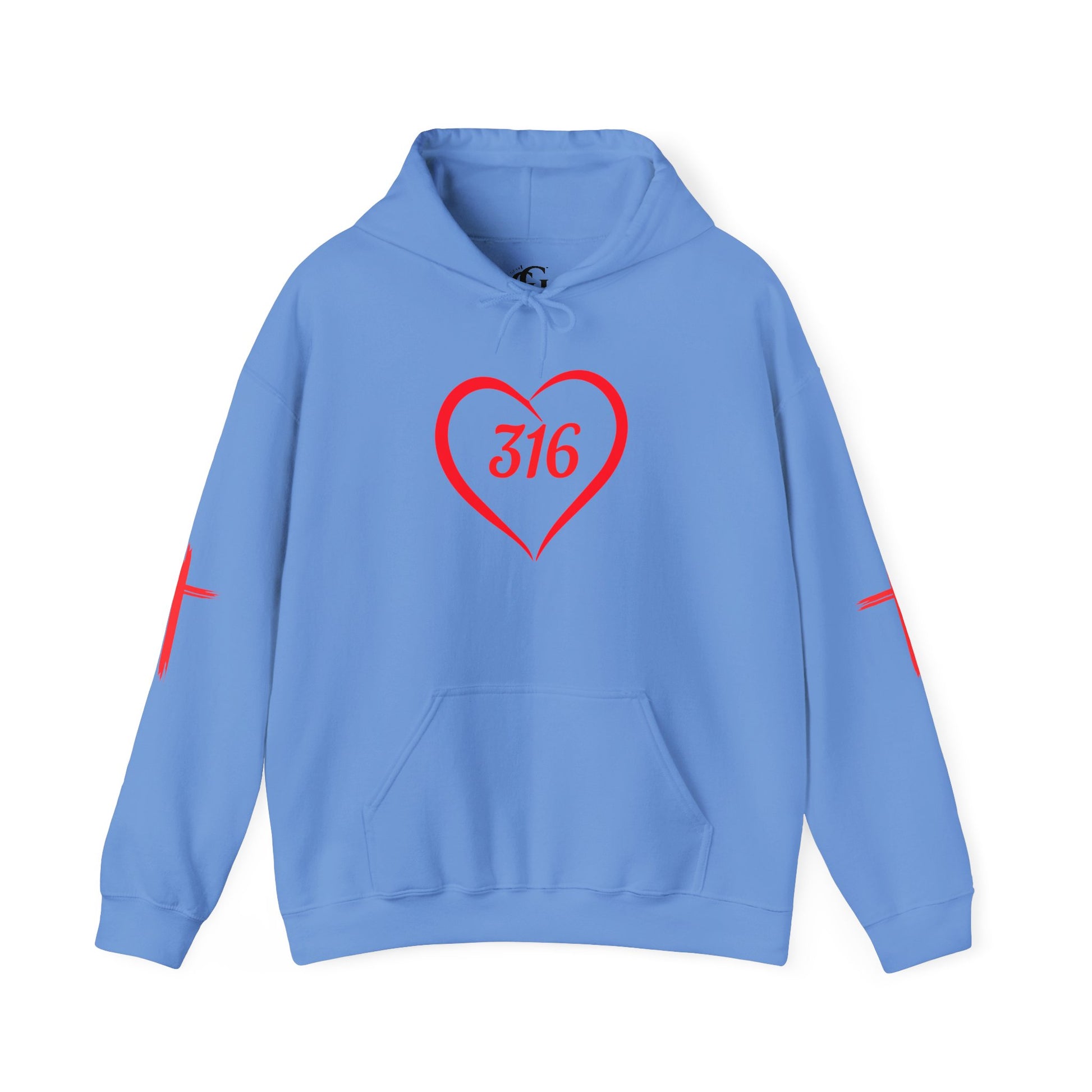 Heart 316 Unisex Heavy Blend Hooded Sweatshirt - Comfortable Faith-Inspired Apparel