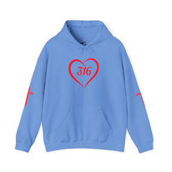 Collection of Heart 316 Unisex Heavy Blend Hooded Sweatshirt - Comfortable Faith-Inspired Apparel in a gallery layout