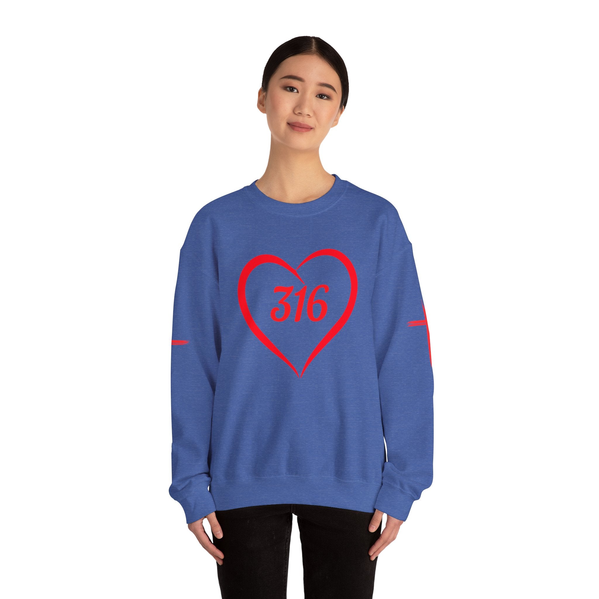 Collection of 316 Heart Graphic Unisex Crewneck Sweatshirt - Cozy Casual Love in a gallery layout