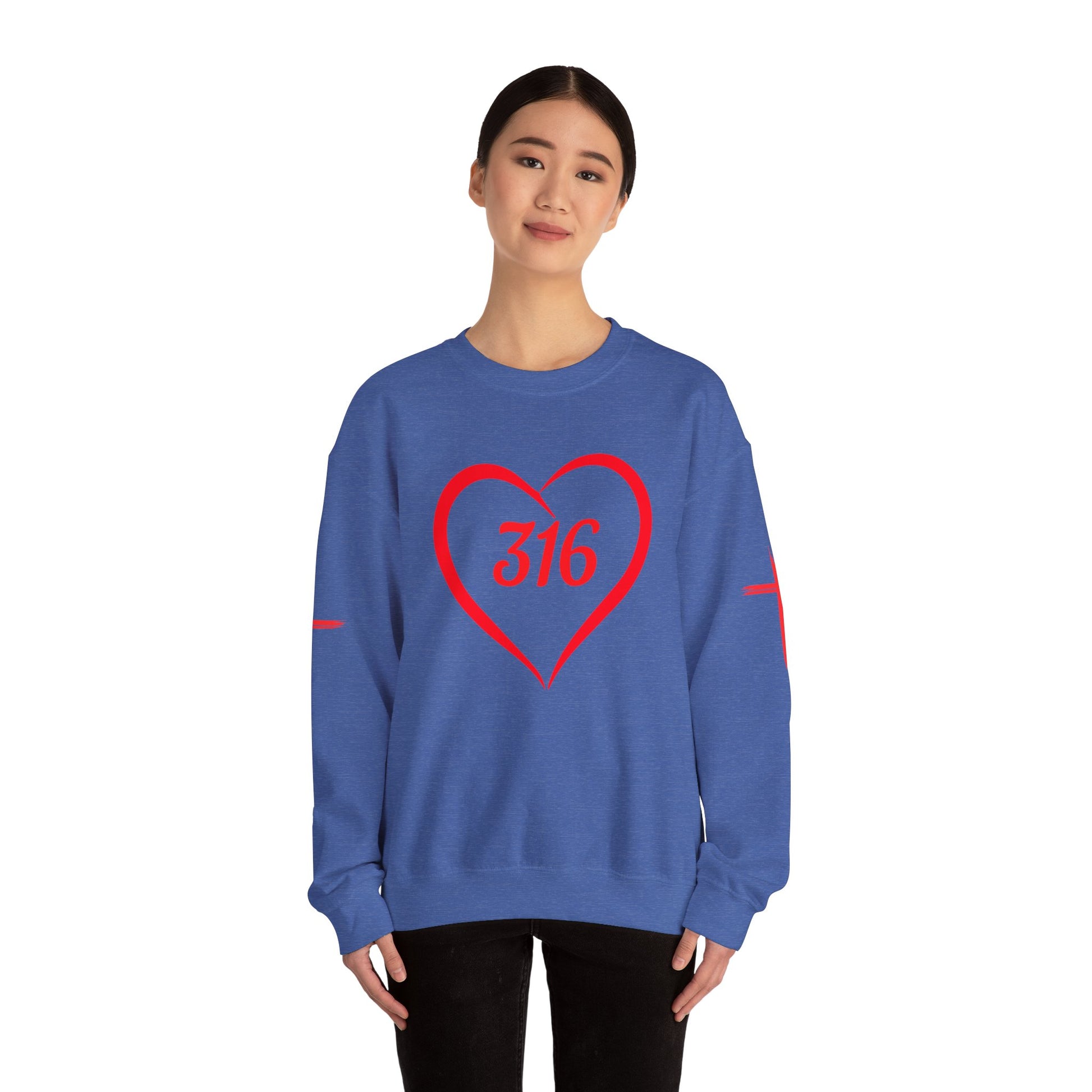 316 Heart Graphic Unisex Crewneck Sweatshirt - Cozy Casual Love