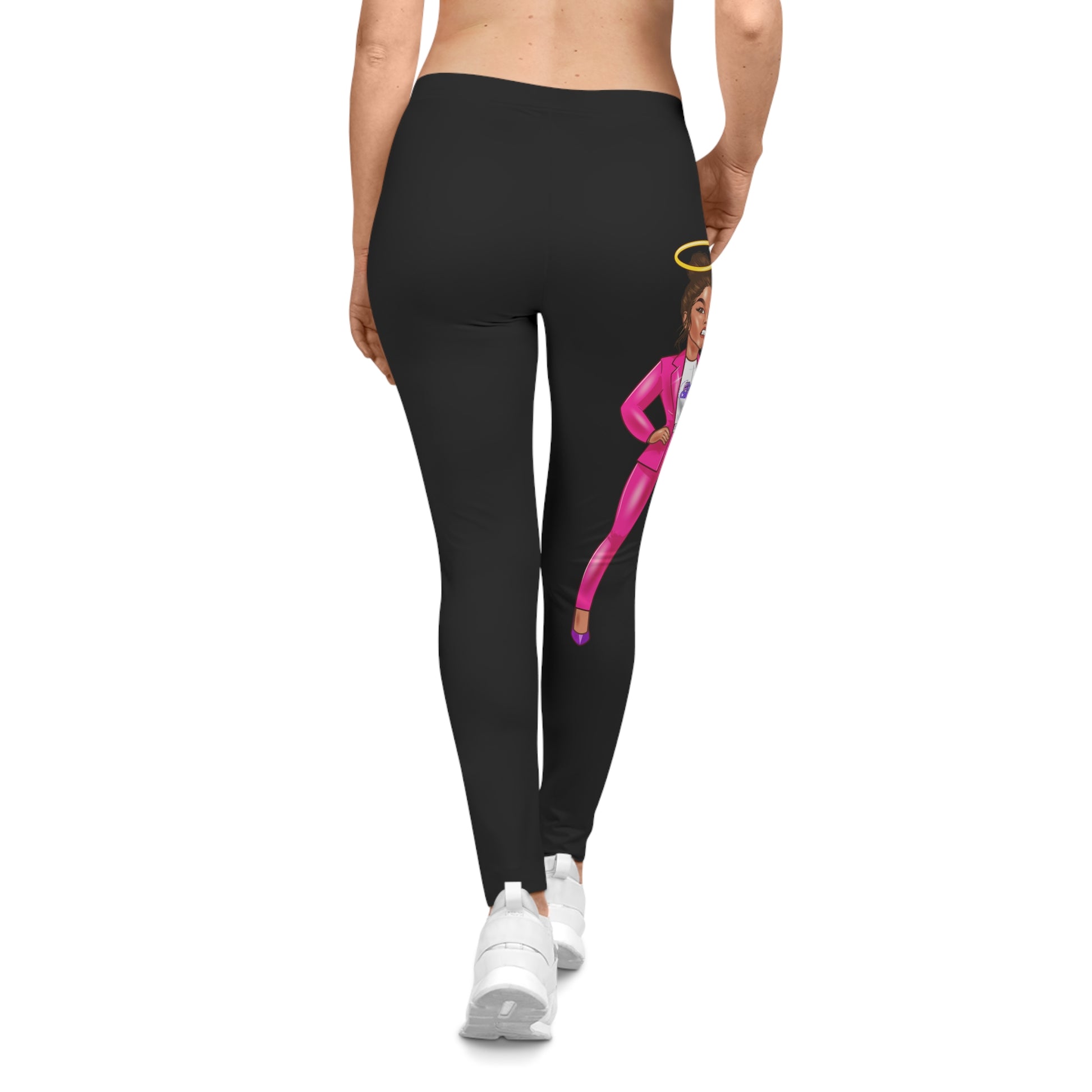 Edgy Chique Empowerment Graphic Leggings for Women - Casual, Stylish Activewear with Inspirational Design