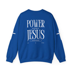 Collection of Power In the Name of Jesus Unisex Crewneck Sweatshirt for Comfort Lovers in a gallery layout