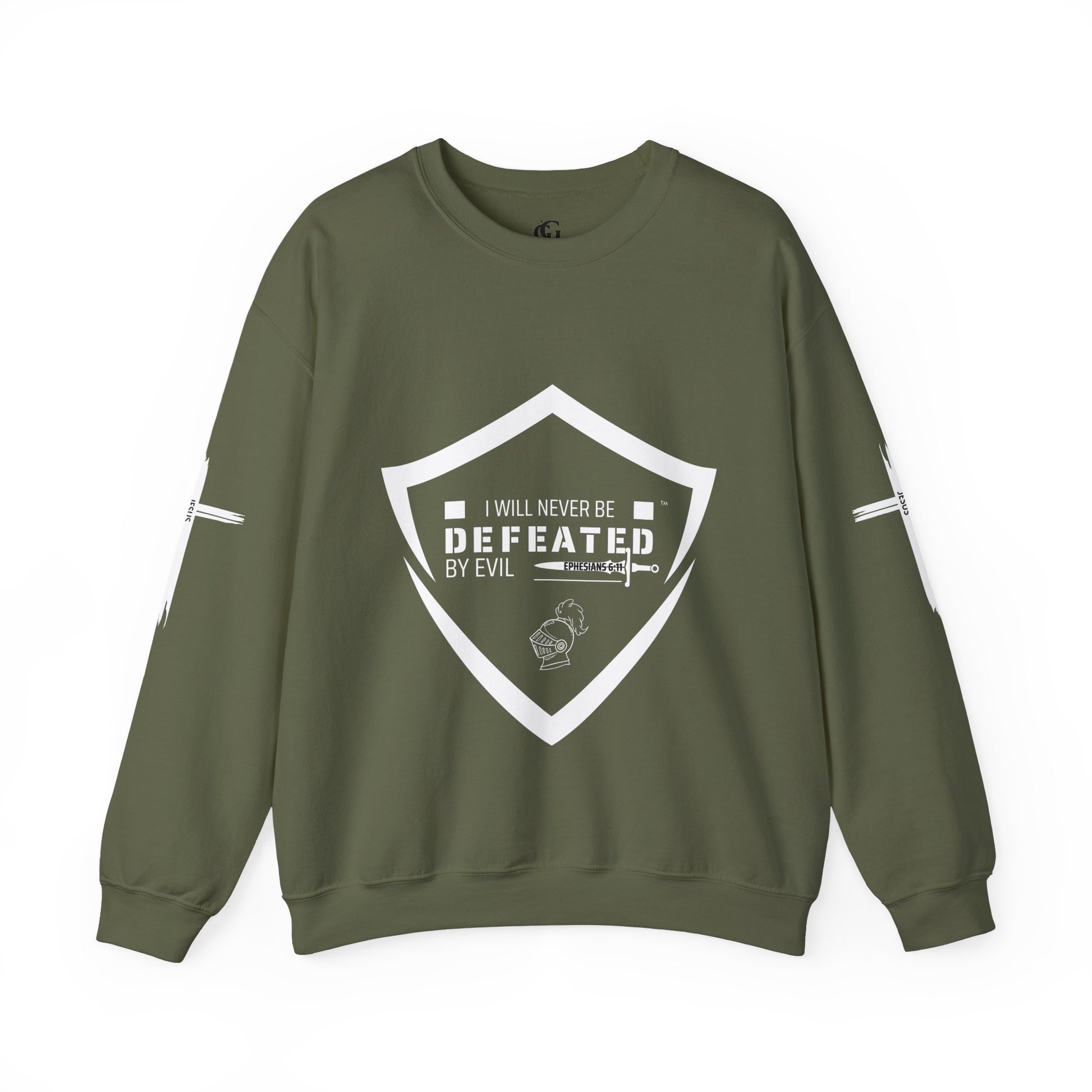 "I WILL NEVER BE DEFEATED" Unisex Crewneck Sweatshirt