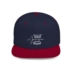 Collection of Jesus Crown Flat Bill Snapback Hat - Stylish Christian Apparel in a gallery layout