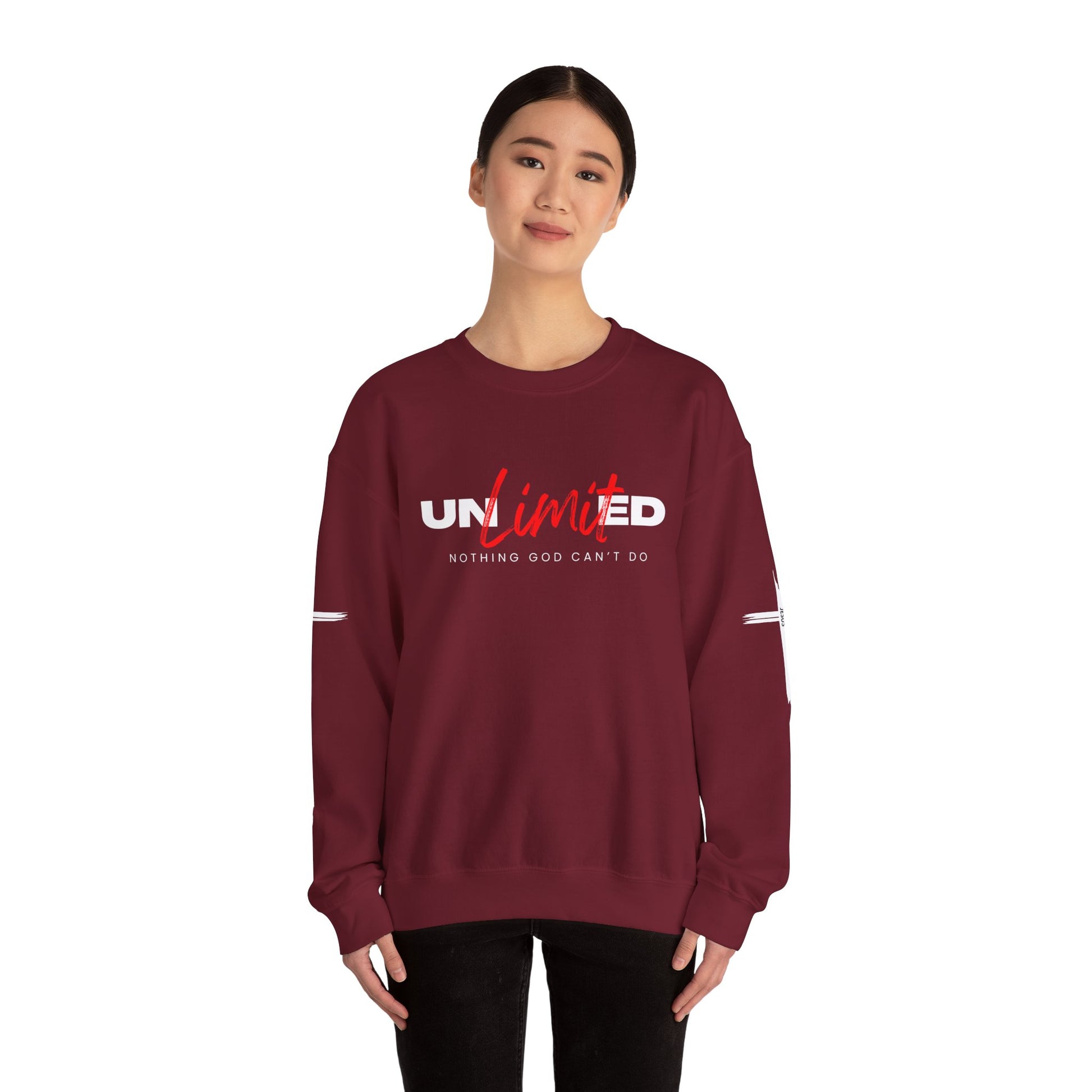 Unlimited "Nothing God Can't Do" Crewneck Sweatshirt - Motivational Everyday Wear