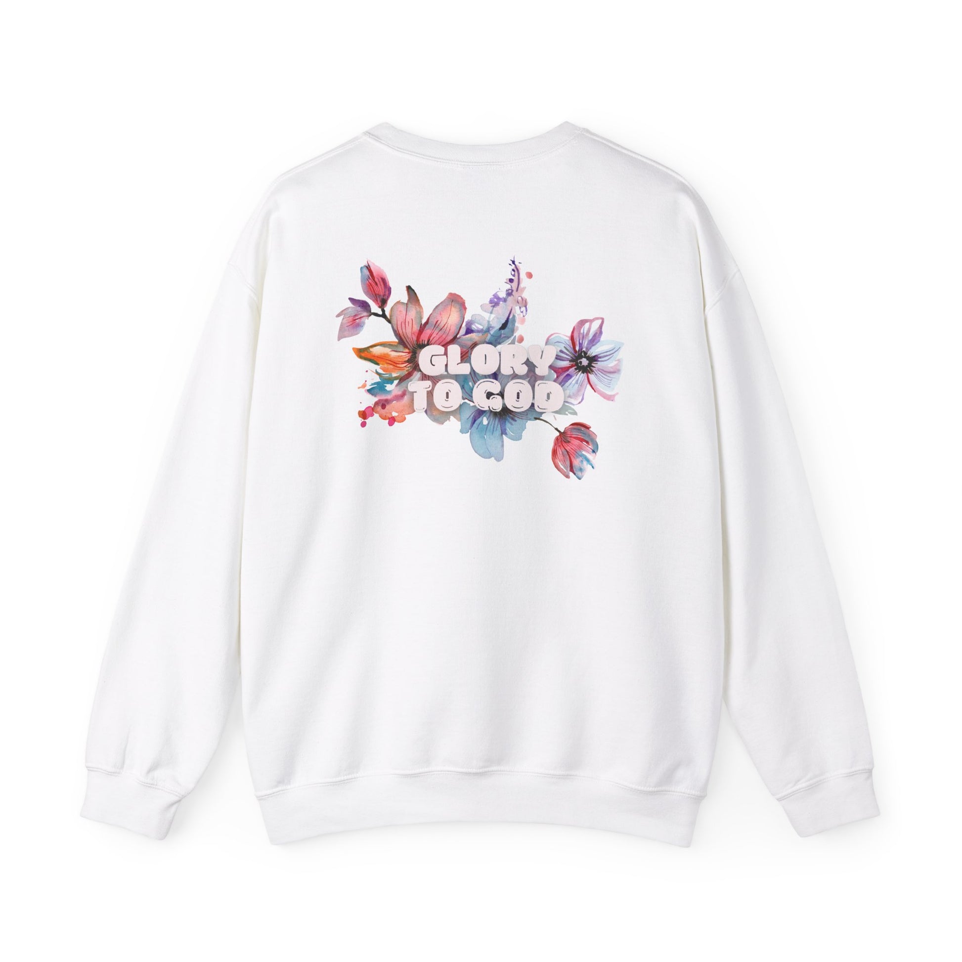 "Glory to God" Floral Crewneck Sweatshirt: no-chenille patch