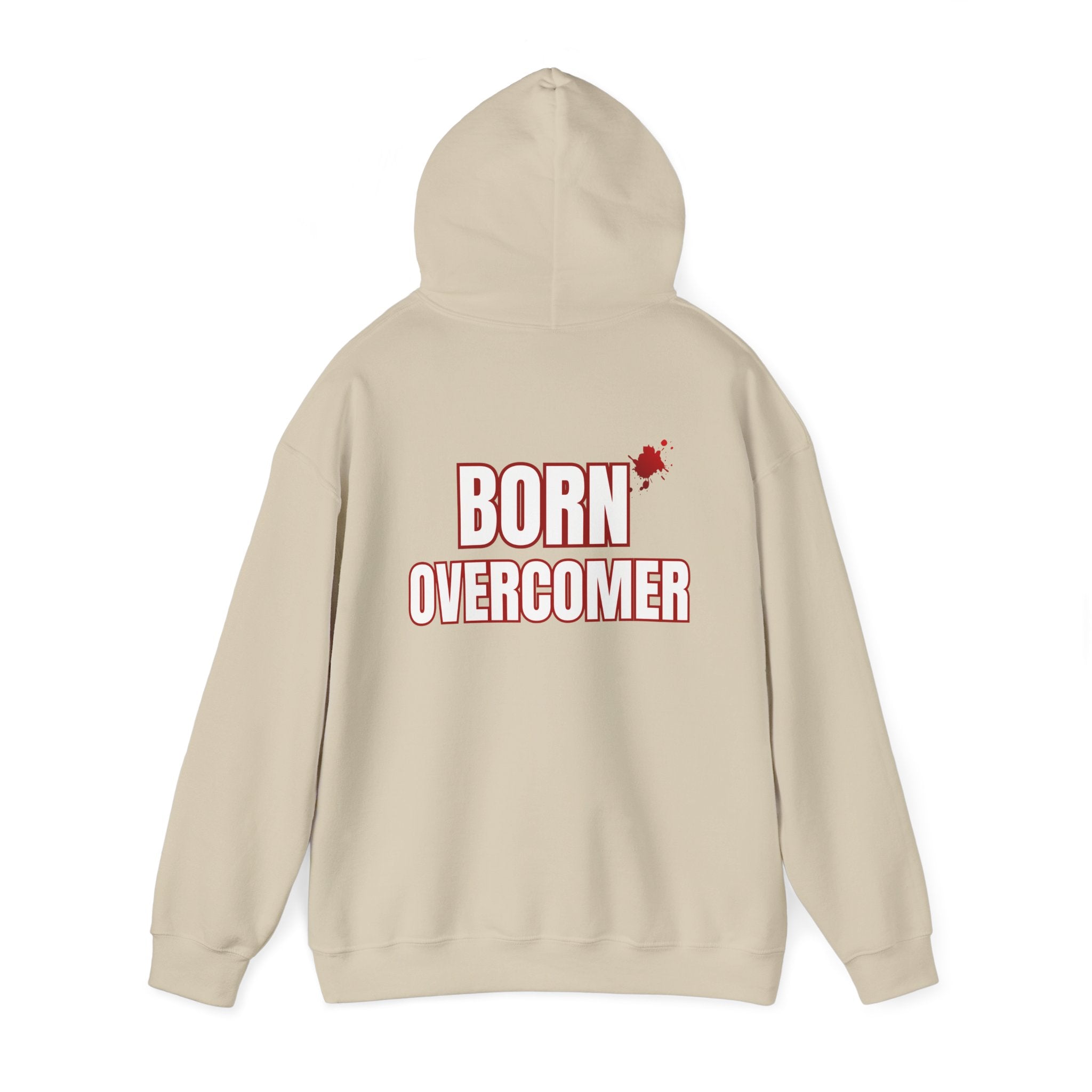 Collection of Born Overcomer - Unisex Heavy Blend Hoodie - Inspirational Sweatshirt for Everyday Comfort in a gallery layout