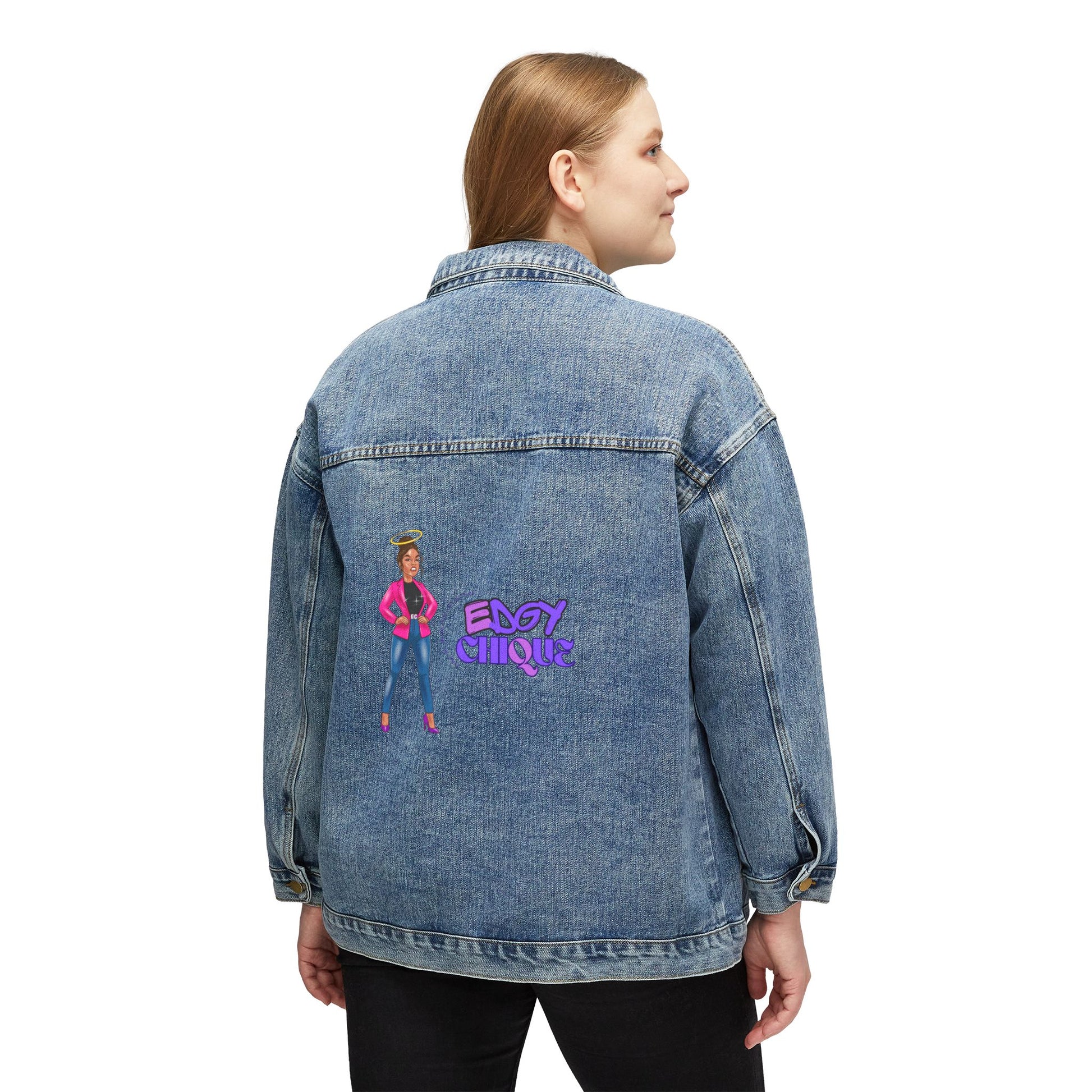 Edgy Chic Women's Denim Jacket - Trendy Retro Style for Fashion Lovers