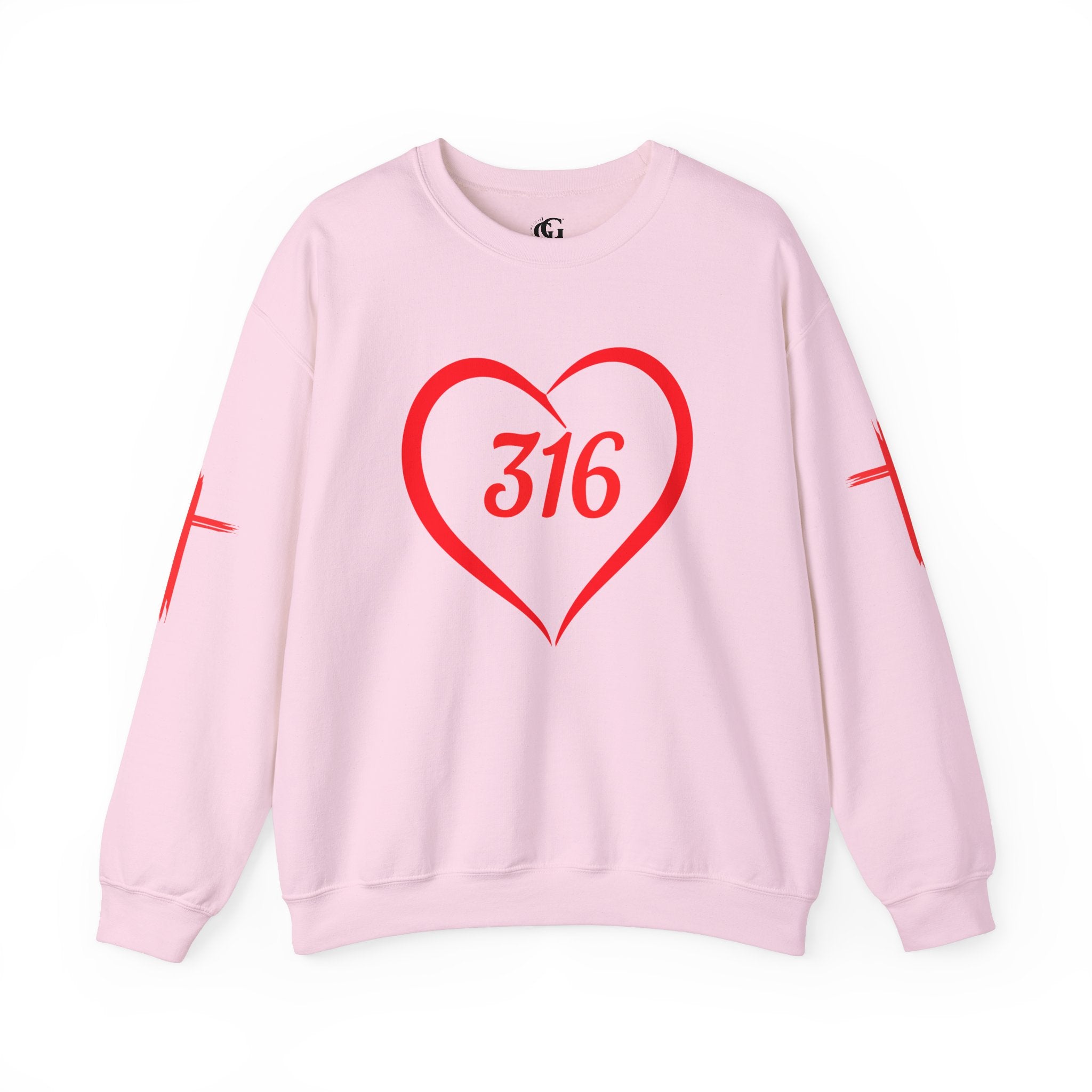 Collection of 316 Heart Graphic Unisex Crewneck Sweatshirt - Cozy Casual Love in a gallery layout