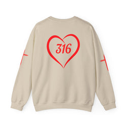 Collection of 316 Heart Graphic Unisex Crewneck Sweatshirt - Cozy Casual Love in a gallery layout