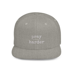 Collection of Pray Harder Flat Bill Snapback Hat - Motivational Cap for Daily Inspiration in a gallery layout