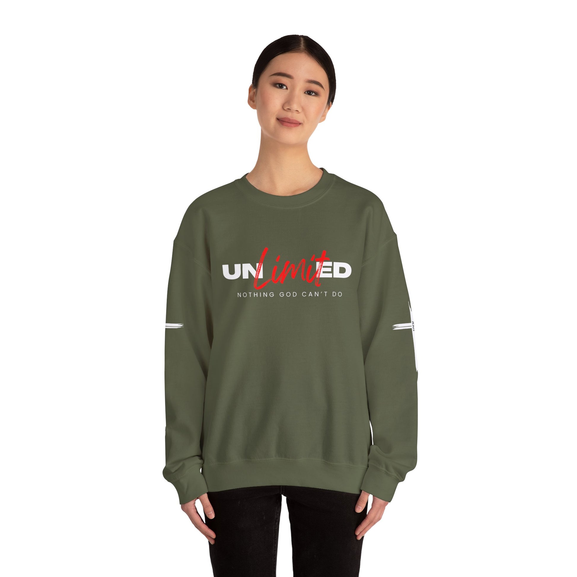 Unlimited "Nothing God Can't Do" Crewneck Sweatshirt - Motivational Everyday Wear