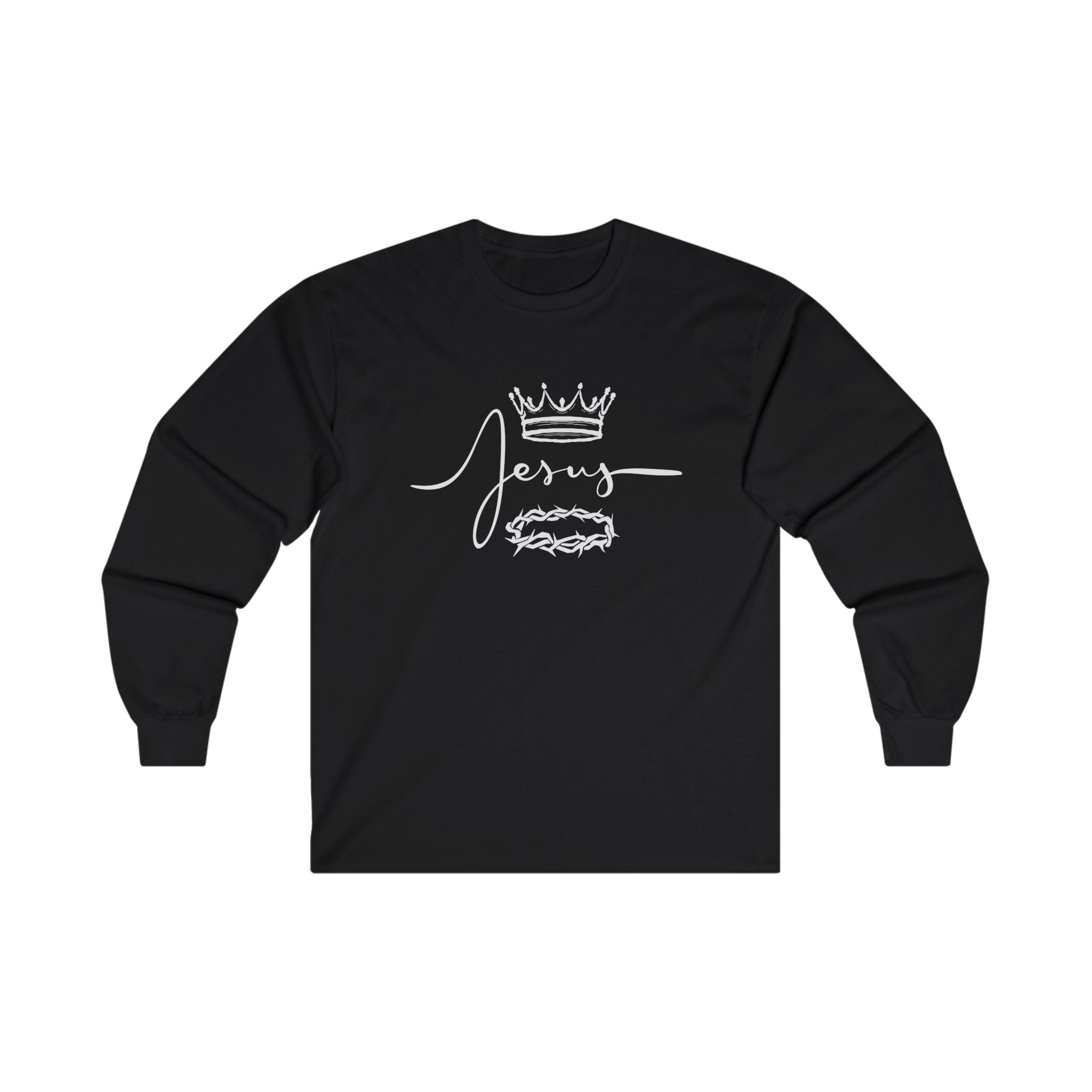 Collection of Crown & Thorn Jesus Unisex Long Sleeve Tee - Faith Inspired Apparel in a gallery layout