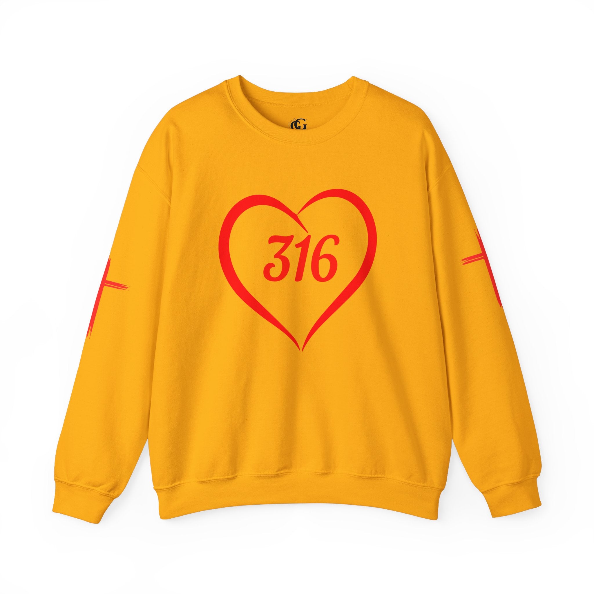 Collection of 316 Heart Graphic Unisex Crewneck Sweatshirt - Cozy Casual Love in a gallery layout