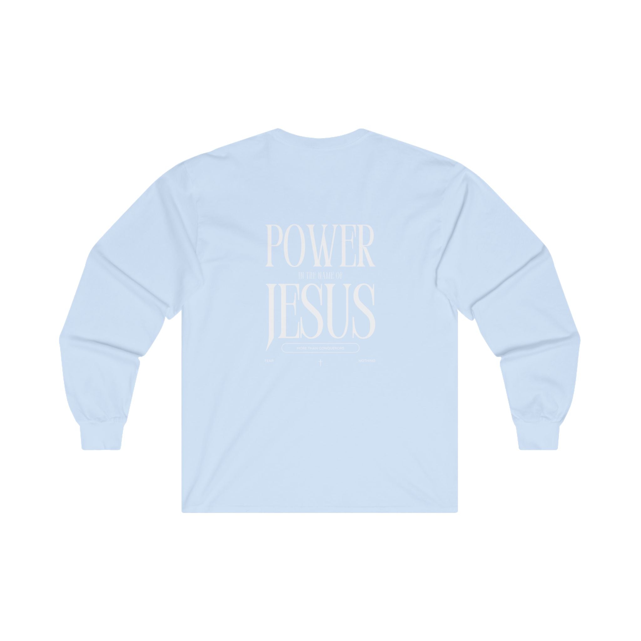 Collection of Power in the Name of Jesus Unisex Long Sleeve Tee - Faith-Based Spiritual Apparel in a gallery layout