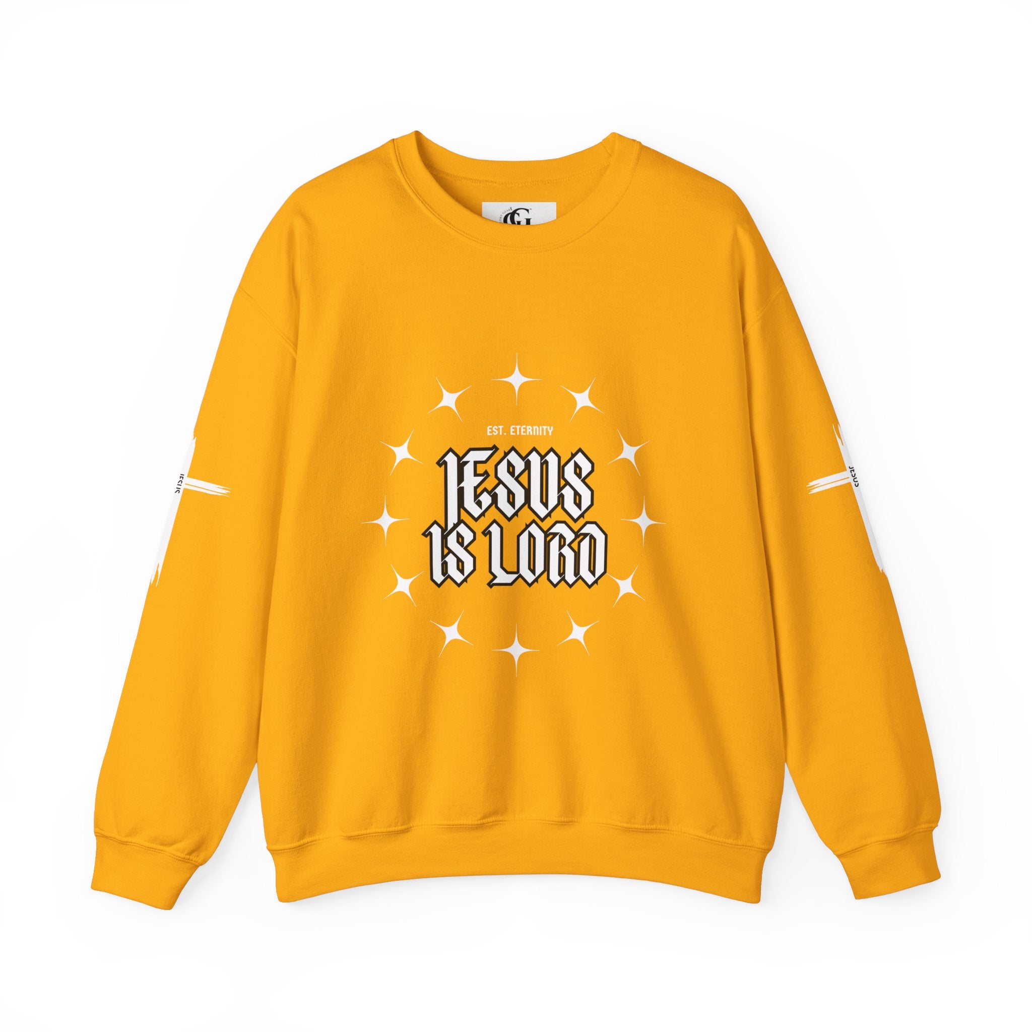 Collection of Faith-Inspired Unisex Heavy Blend Crewneck Sweatshirt - 'Jesus Is Lord' Design in a gallery layout