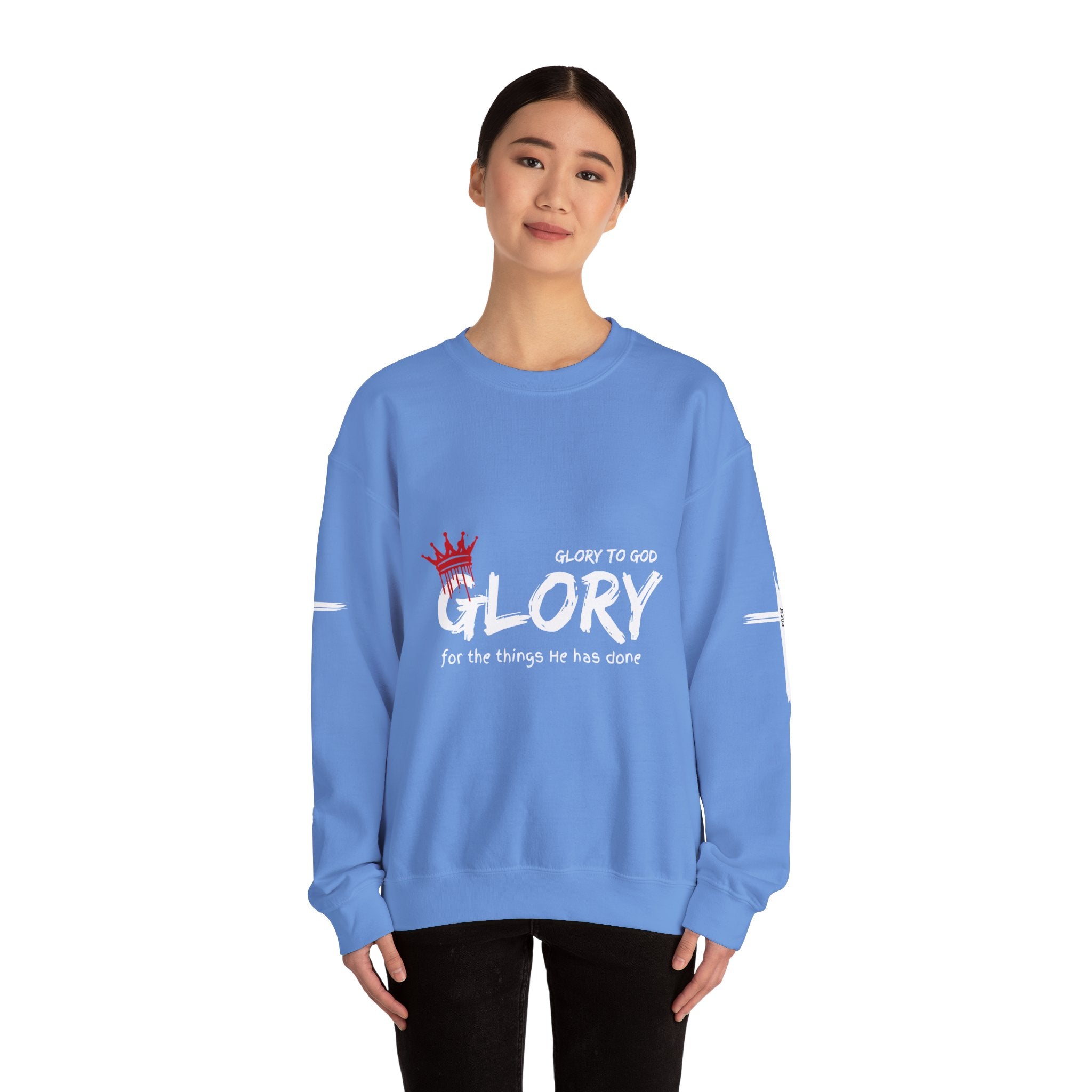 Collection of Glory to God for the Things He Has Done - Unisex Crewneck Sweatshirt in a gallery layout