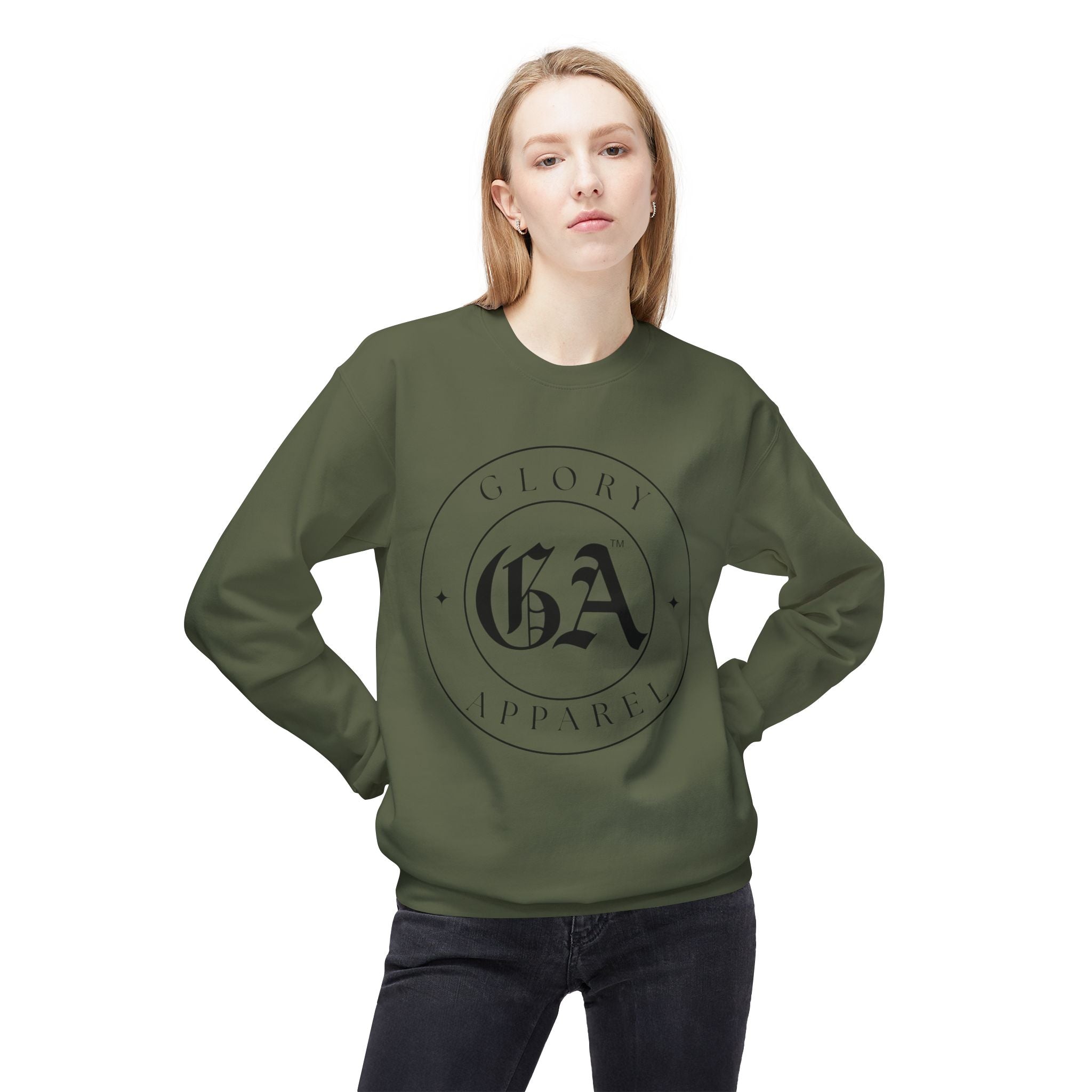 Collection of Glory Apparel Unisex Fleece Crewneck Sweatshirt in a gallery layout