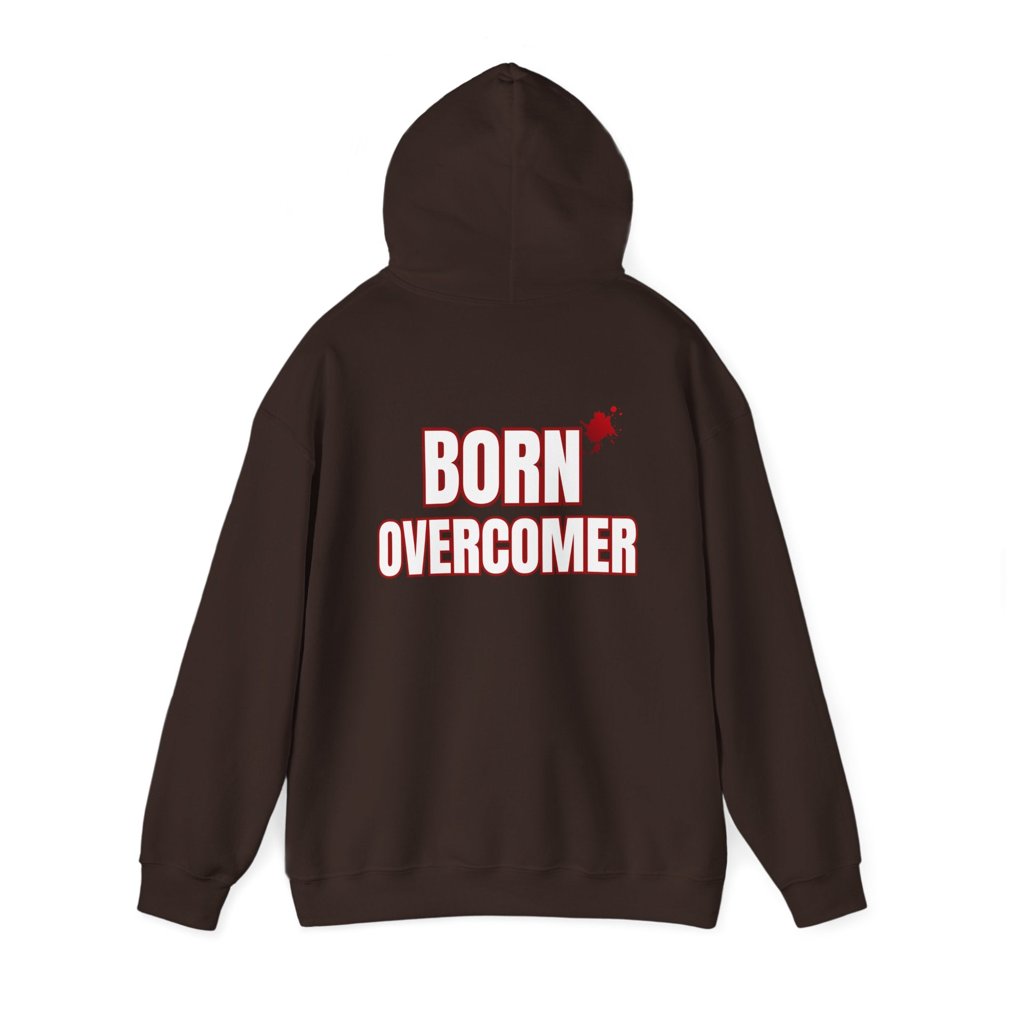 Collection of Born Overcomer - Unisex Heavy Blend Hoodie - Inspirational Sweatshirt for Everyday Comfort in a gallery layout