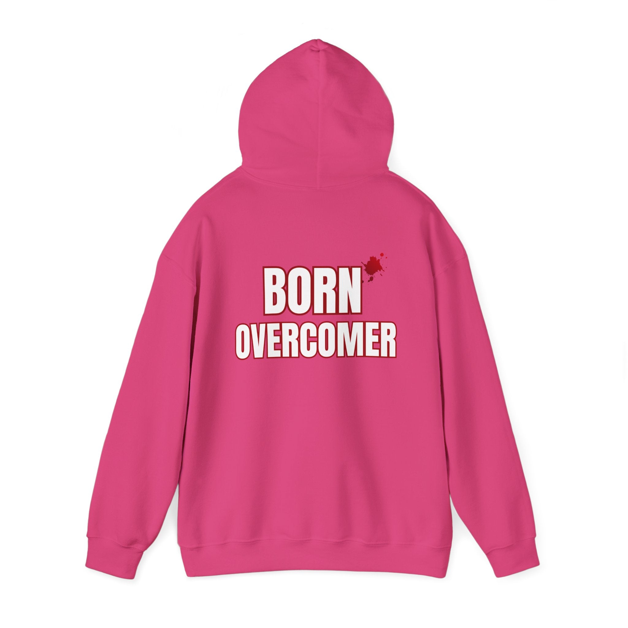 Collection of Born Overcomer - Unisex Heavy Blend Hoodie - Inspirational Sweatshirt for Everyday Comfort in a gallery layout