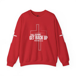 Collection of Inspirational Crewneck Sweatshirt - 'Get Back Up' Proverbs 24:16 in a gallery layout