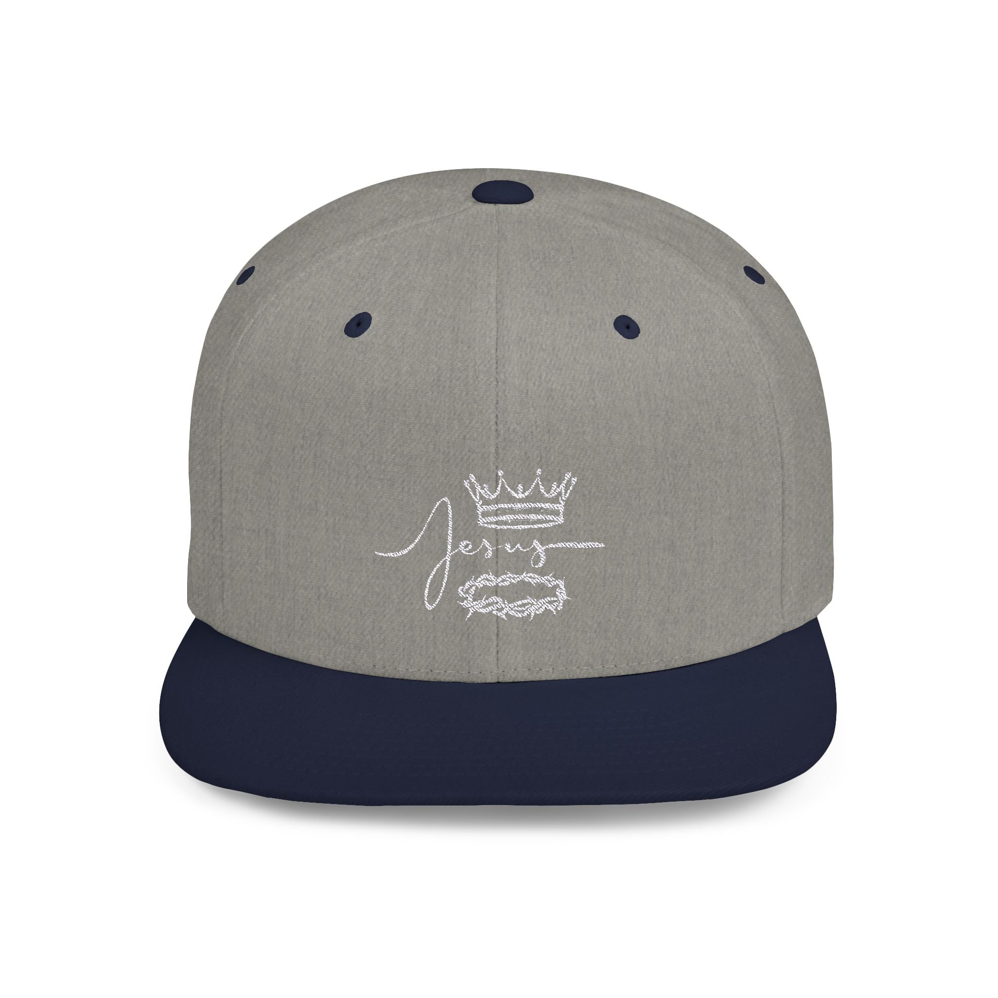 Collection of Jesus Crown Flat Bill Snapback Hat - Stylish Christian Apparel in a gallery layout