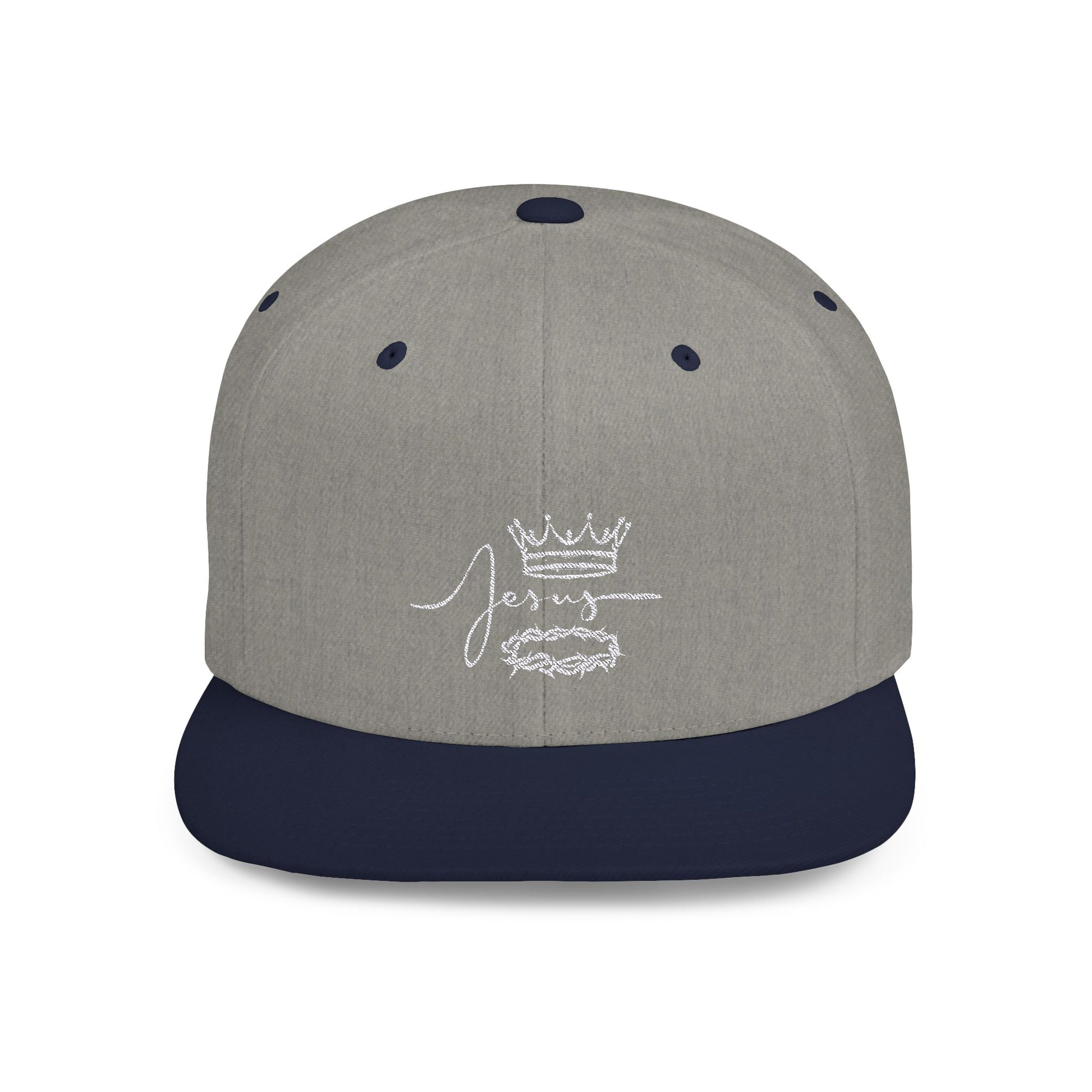 Jesus Crown Flat Bill Snapback Hat - Stylish Christian Apparel