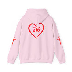 Collection of Heart 316 Unisex Heavy Blend Hooded Sweatshirt - Comfortable Faith-Inspired Apparel in a gallery layout