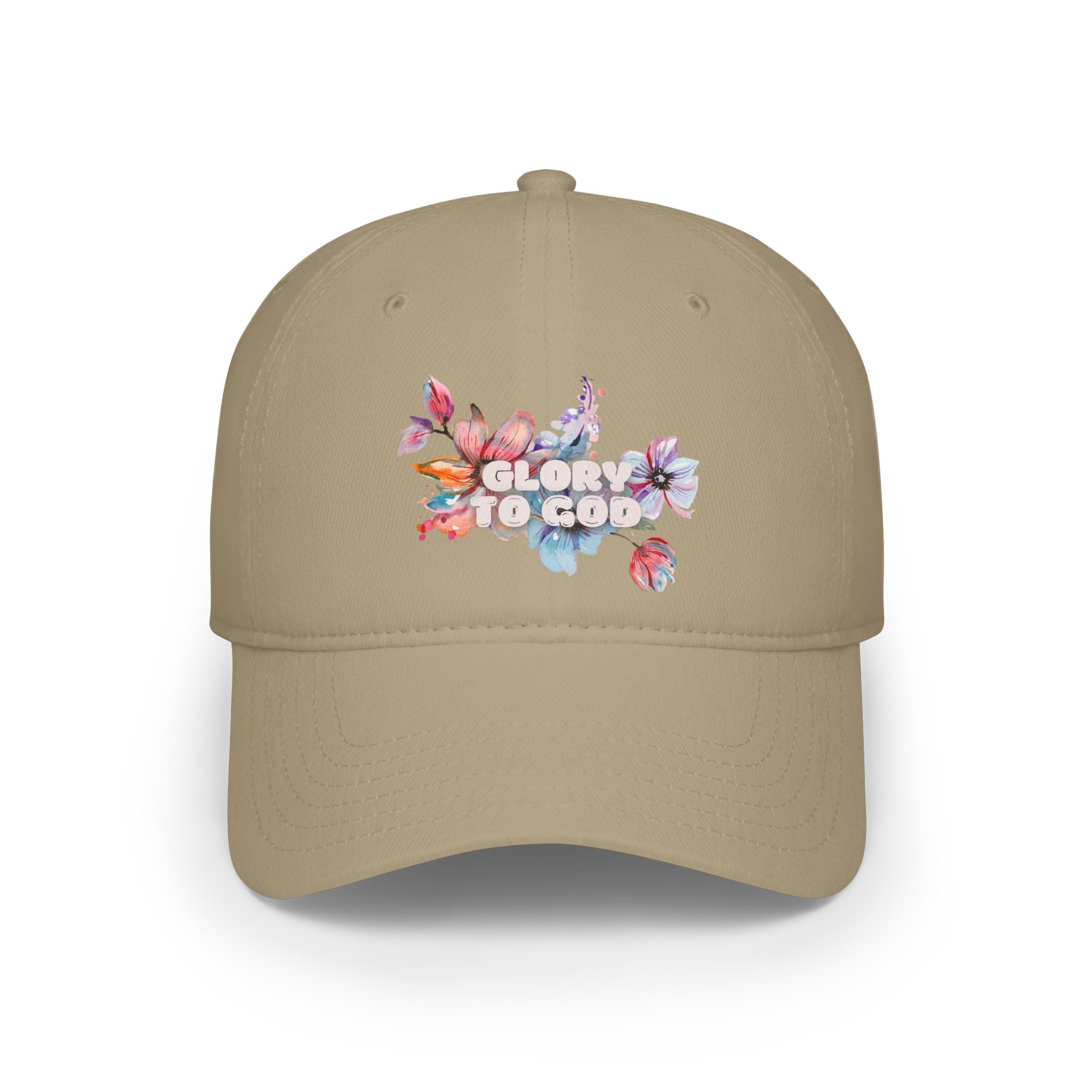 Collection of Glory to God Floral Low Profile Baseball Cap | Stylish Faith-Inspired Headwear in a gallery layout