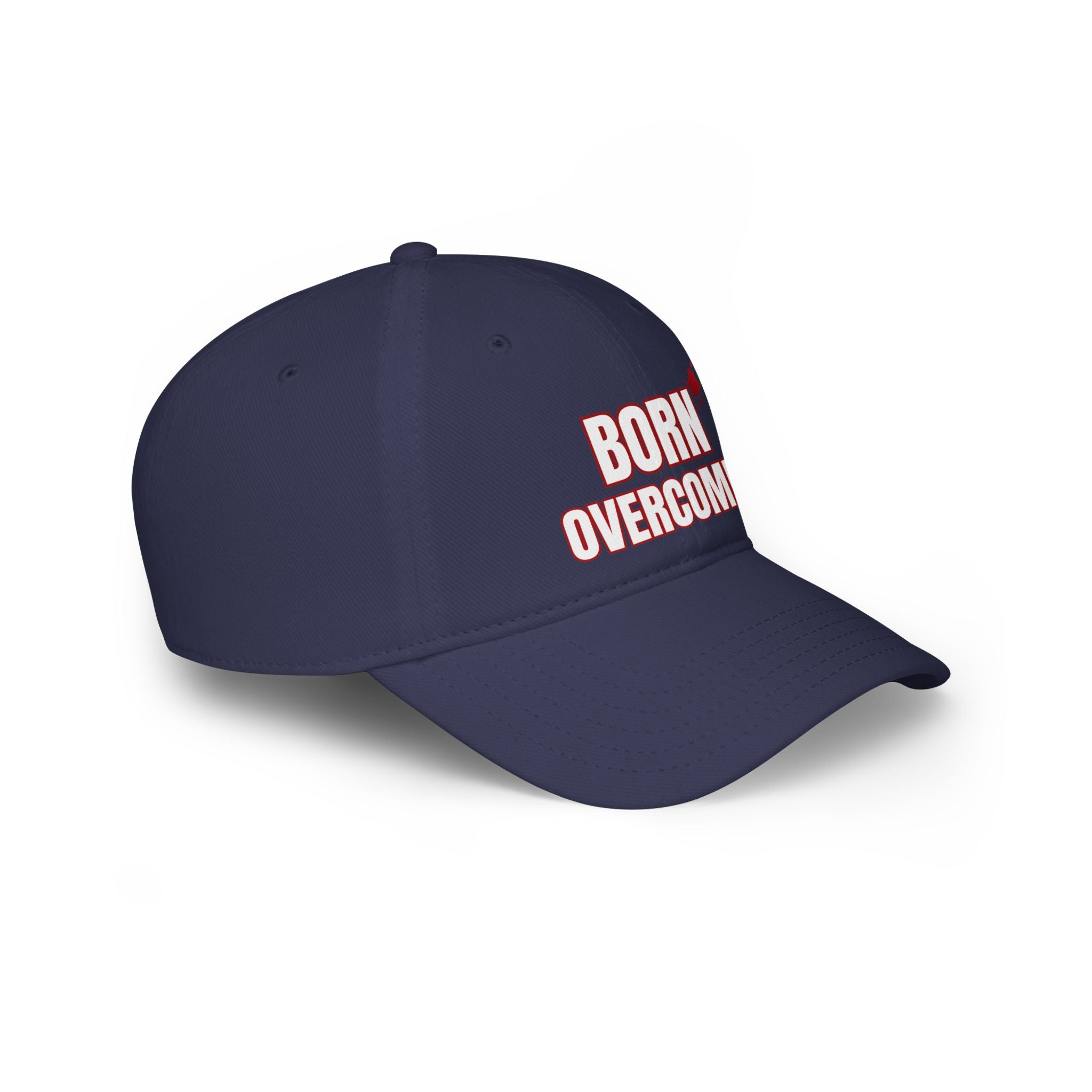 Collection of Born Overcomer Low Profile Baseball Cap - Motivational Red Hat in a gallery layout