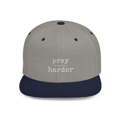 Collection of Pray Harder Flat Bill Snapback Hat - Motivational Cap for Daily Inspiration in a gallery layout