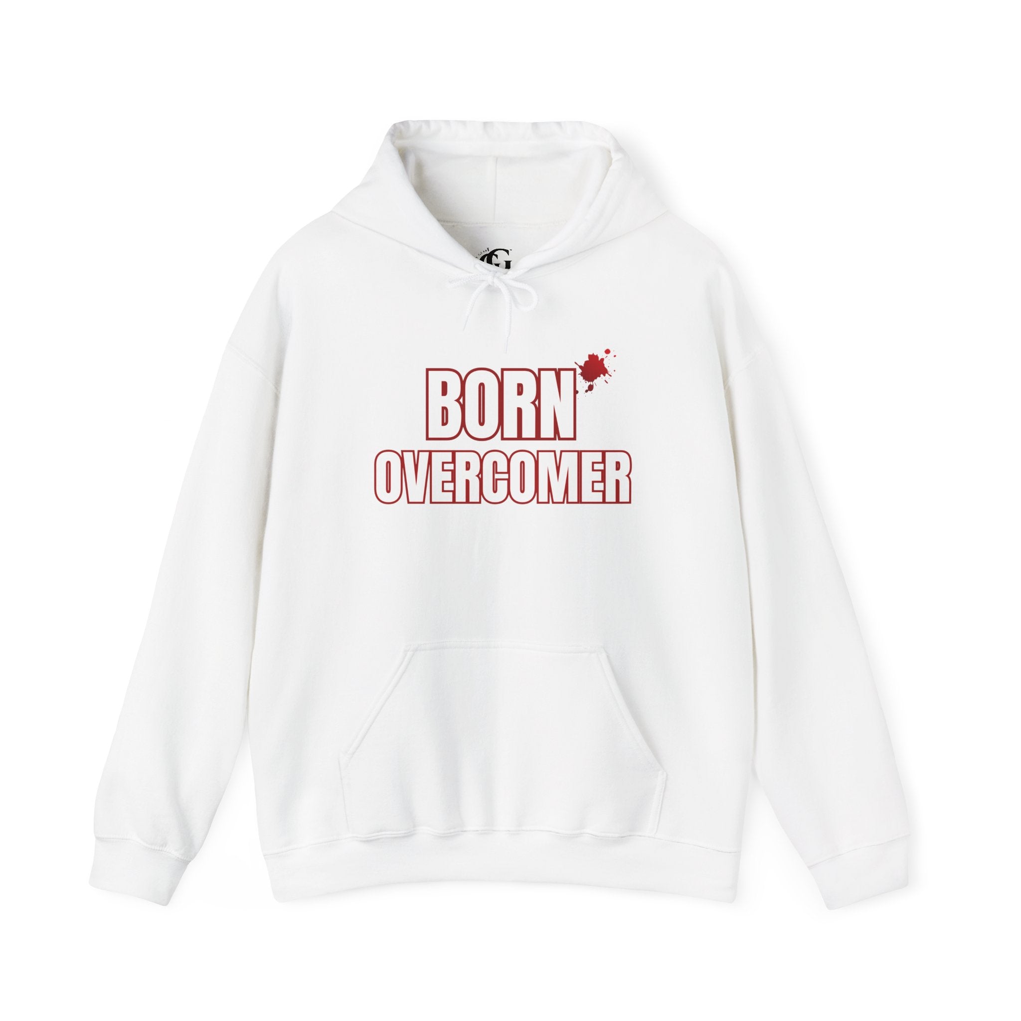 Collection of Born Overcomer - Unisex Heavy Blend Hoodie - Inspirational Sweatshirt for Everyday Comfort in a gallery layout