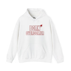 Collection of Born Overcomer - Unisex Heavy Blend Hoodie - Inspirational Sweatshirt for Everyday Comfort in a gallery layout