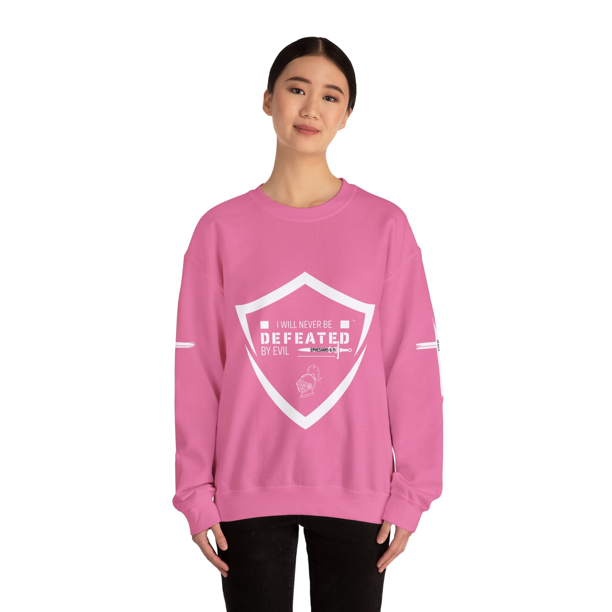 "I WILL NEVER BE DEFEATED" Unisex Crewneck Sweatshirt